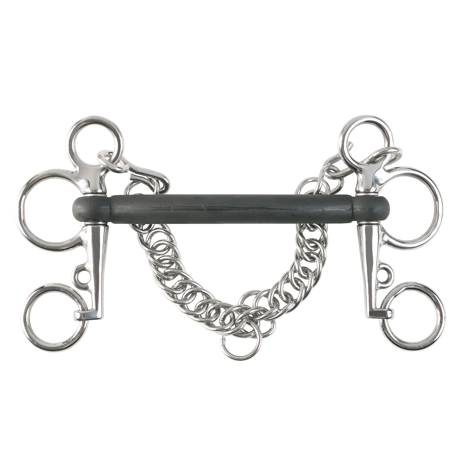 Horze Pelham Recht Bit, rubber Bitten