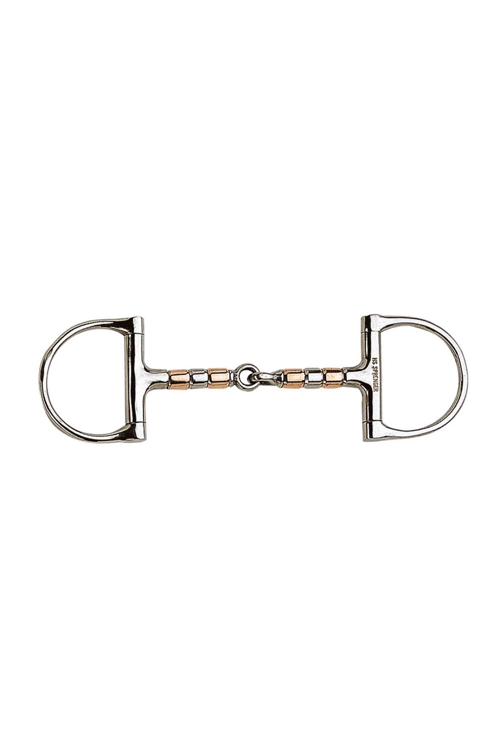 Sprenger D ring bit met koperen rollen, enkel gebroken, 13 mm, roestvrij staal Bitten