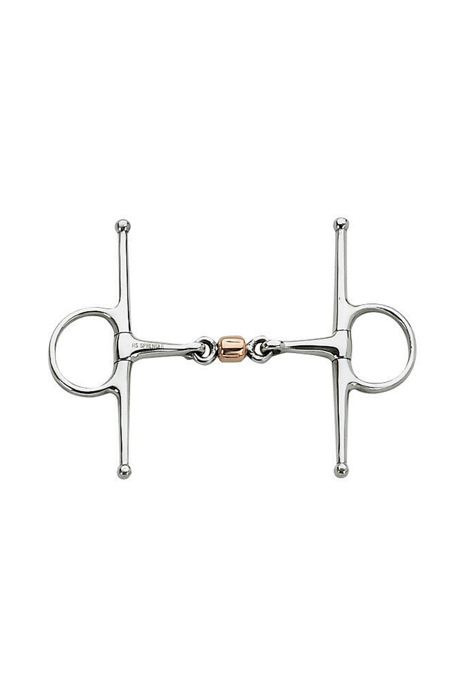 Sprenger Full Cheek Snaffle Copper Roller Bit, Double Jt. 12mm, Stainless St. Horse Bits