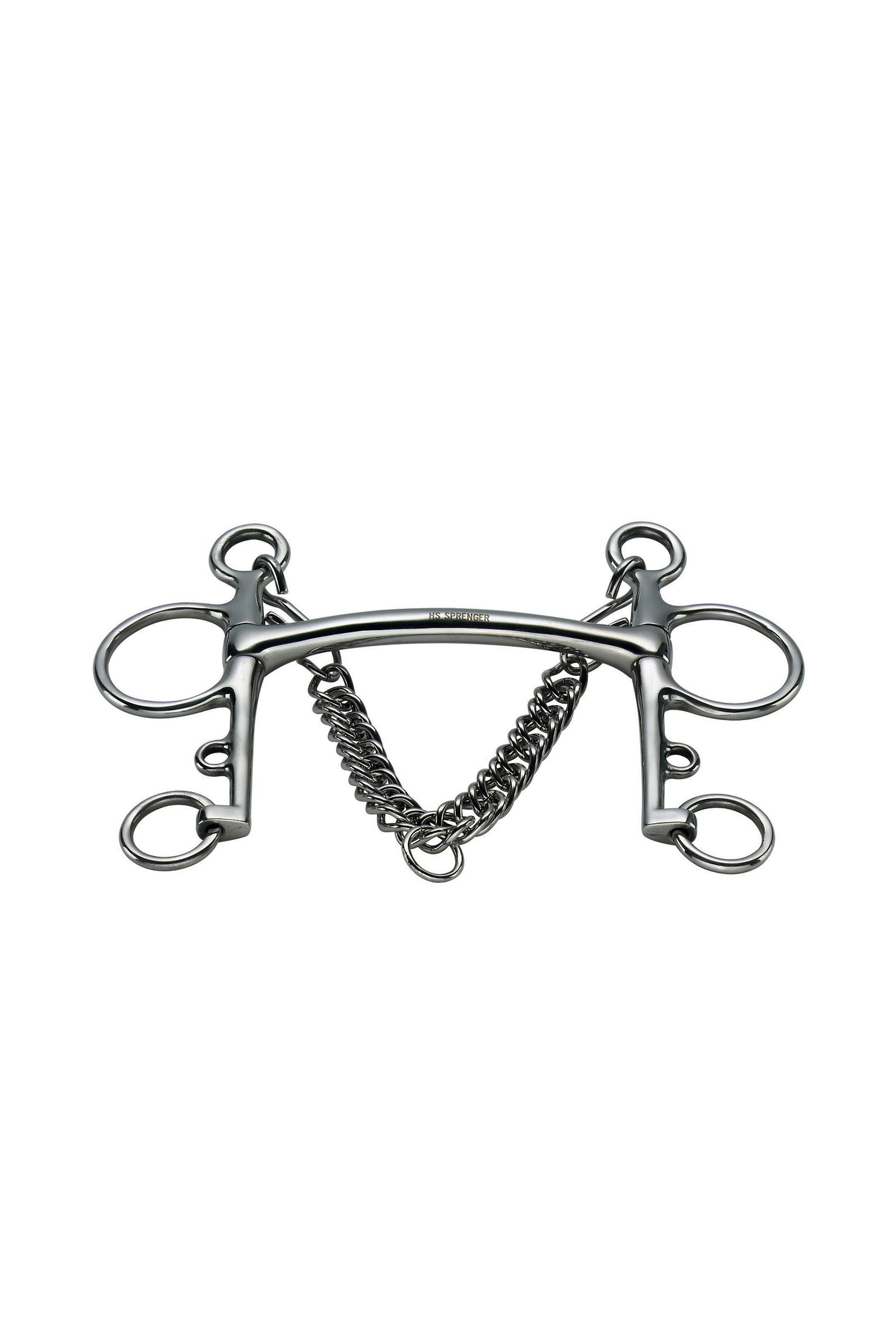 Sprenger pelham, gebogen stang, 14 mm, roestvrij staal Bitten