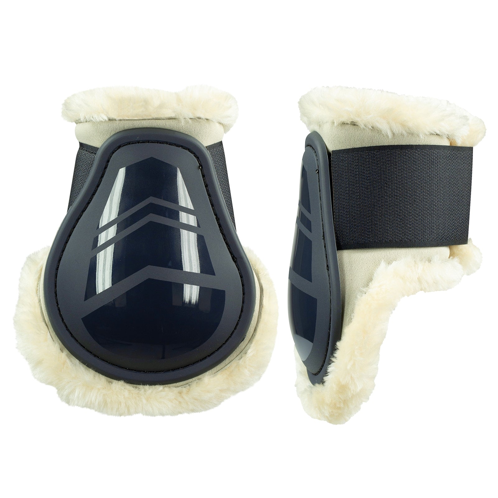 Horze Caliber Fetlock Boots with Faux Fur Lining Leg Protection & Hoof Protection for Horses