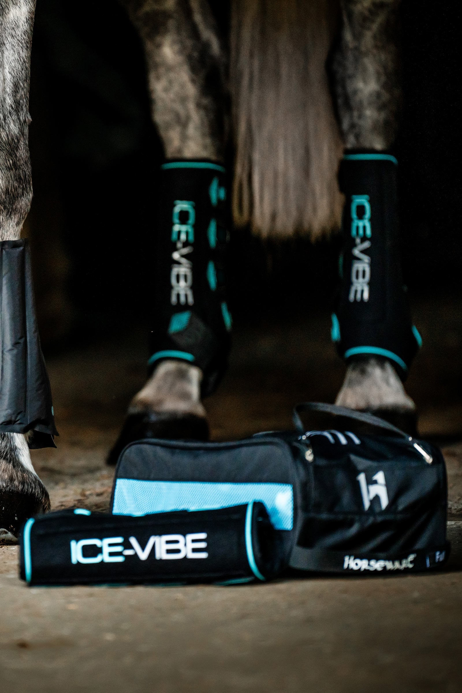 Horseware Ice-Vibe Leg Wraps (Pair) Leg Protection & Hoof Protection for Horses
