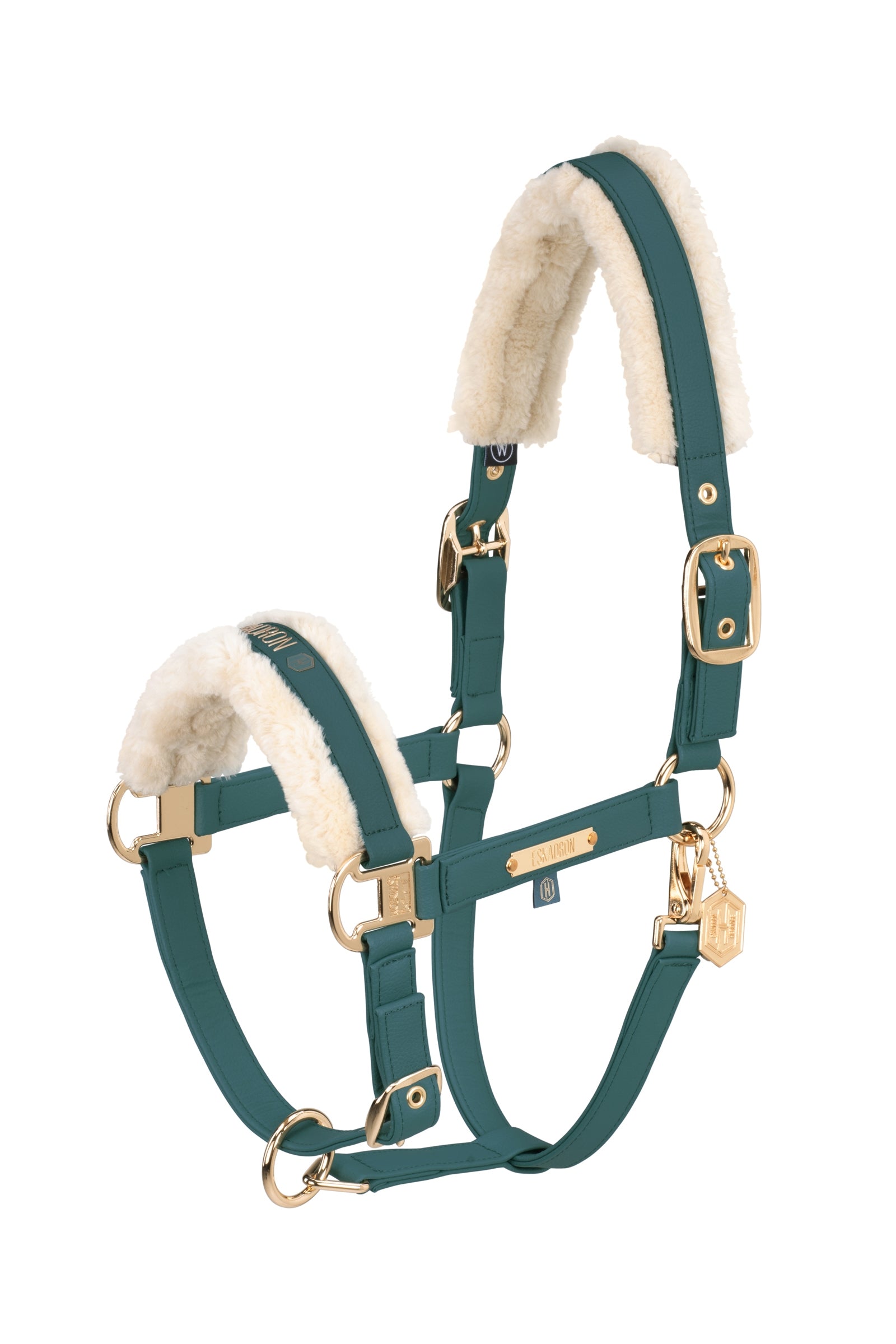 Eskadron Heritage AW24 Kunstlederen Halster met Double Pin en imitatiebont Halsters & Halstertouwen