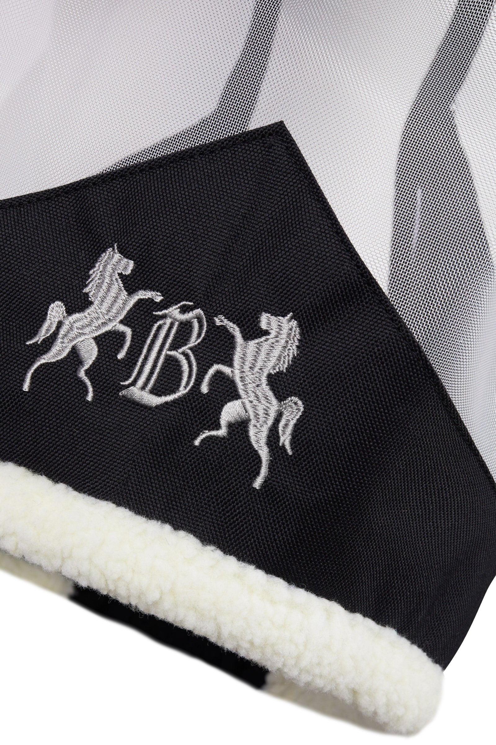 B Vertigo Delux Fly Mask with Fake Fur Antifly Protection for Horses