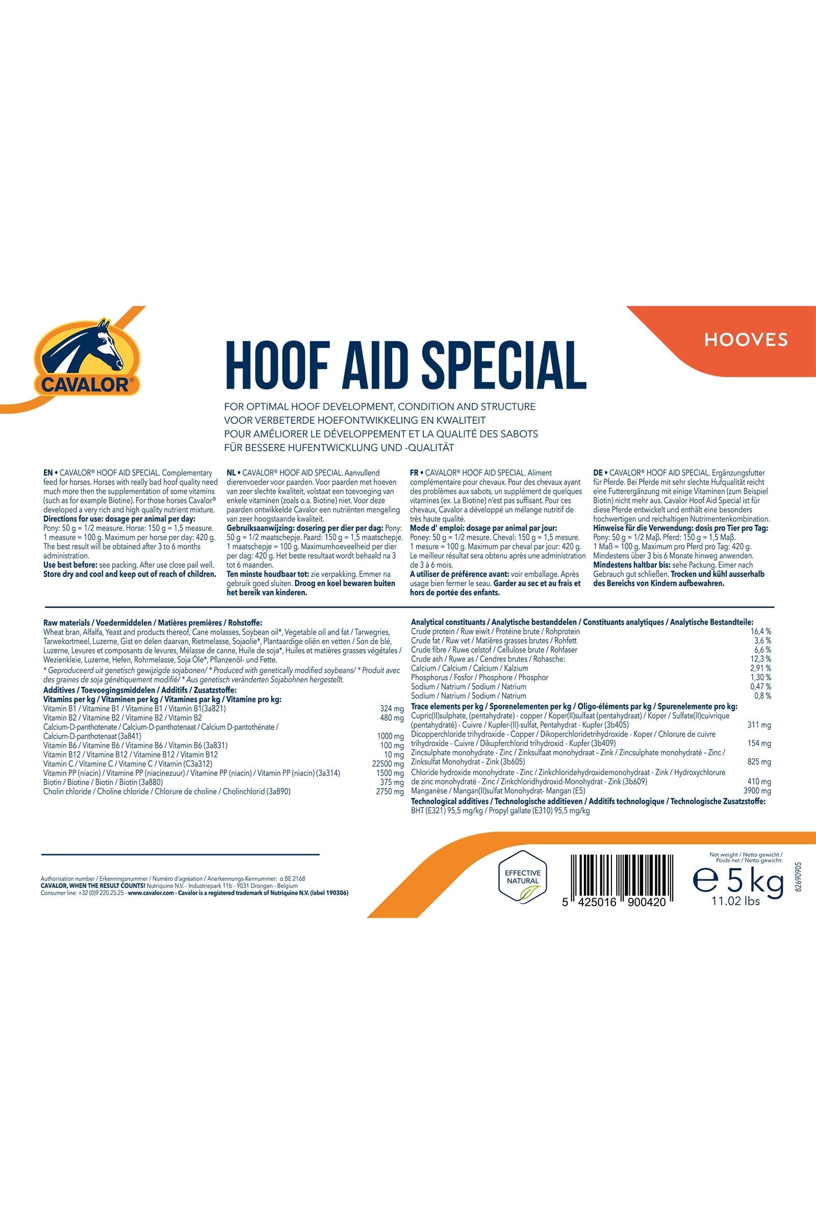 Cavalor Hoof Aid Special, Hoof Quality, 5 kg Horse Health Care
