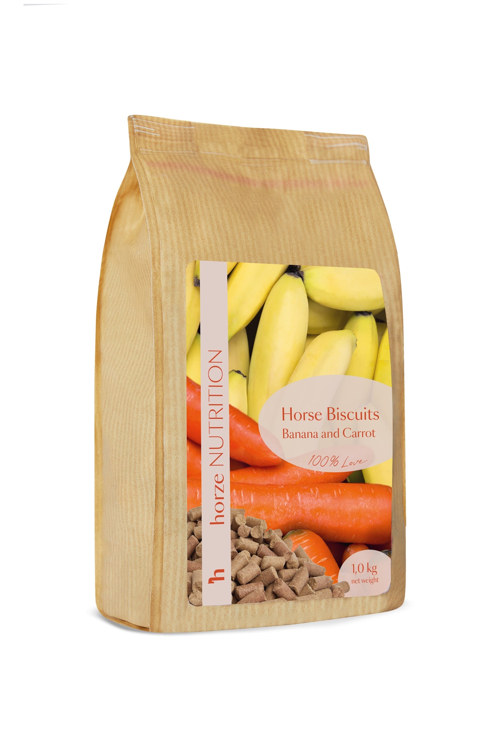 Horze Biscuits Banana & Carrot, paardensnoepjes, 1 kilo Horse Feed & Nutrition