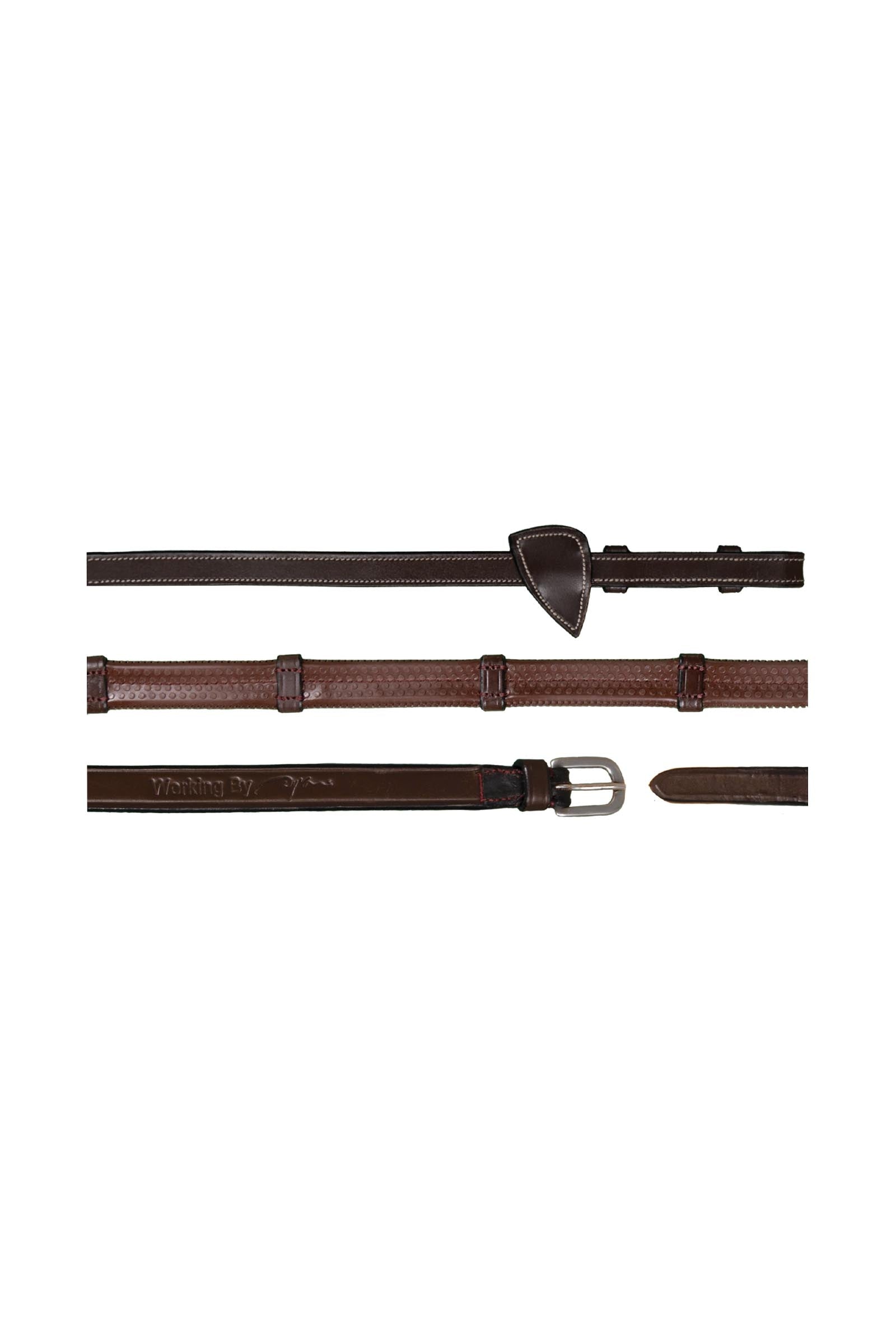 Dy'on Working rubber teugels (13 mm) met 7 lederen stops Hoofdstellen & Teugels