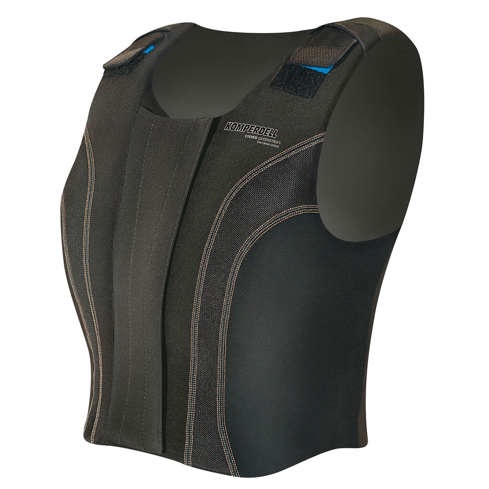 Komperdell bodyprotector met ritssluiting aan de voorkant, normale pasvorm Paardrijcaps & Bodyprotectors