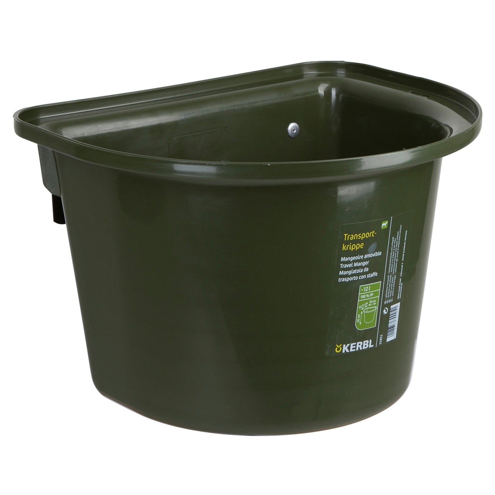 Kerbl Transportbak 12L, plastic w / hook-in bail Voederen & Drinken