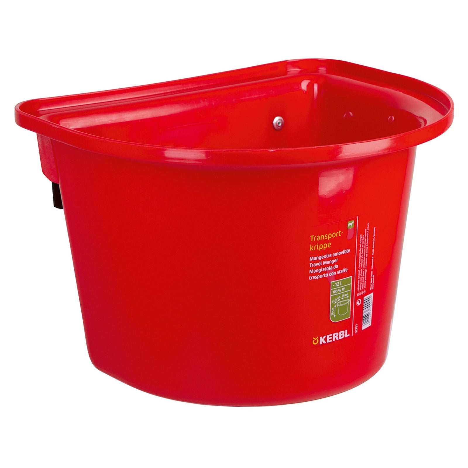 Kerbl Transportbak 12L, plastic w / hook-in bail Voederen & Drinken