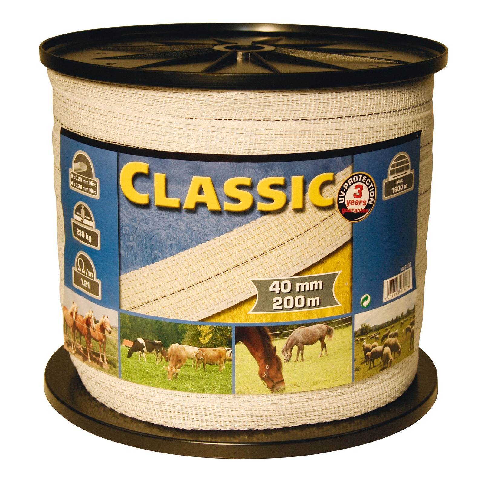 Farm Patrol Fencing tape Classic 200 m, 10 mm, 2x0,2+2x0,3 niro Fencing Supplies