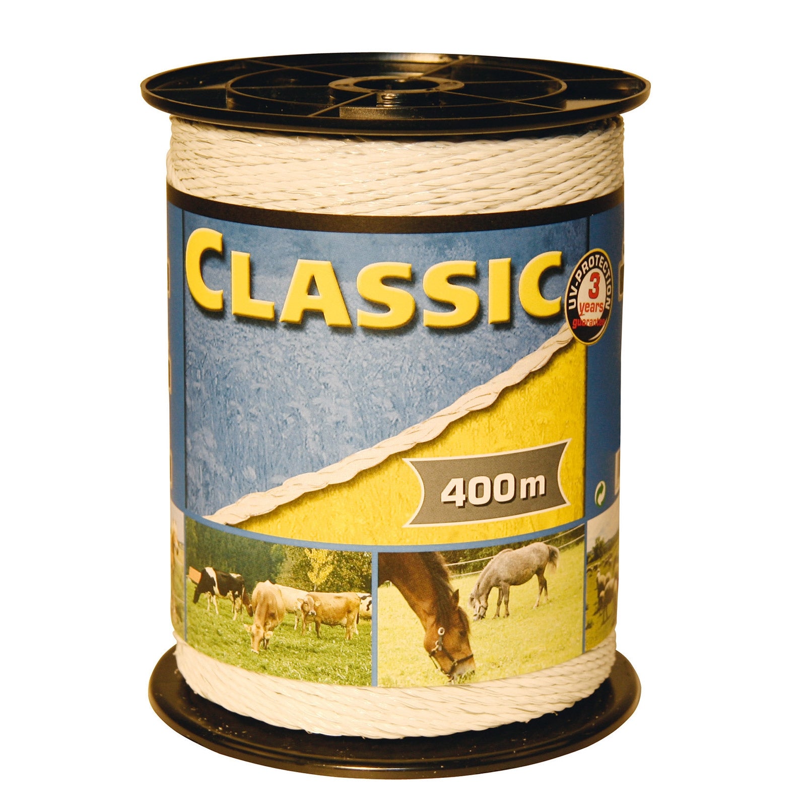 Kerbl Classic afrasteringslitze 400m 9x 0,20 Niro, wit Schrikdraad benodigdheden