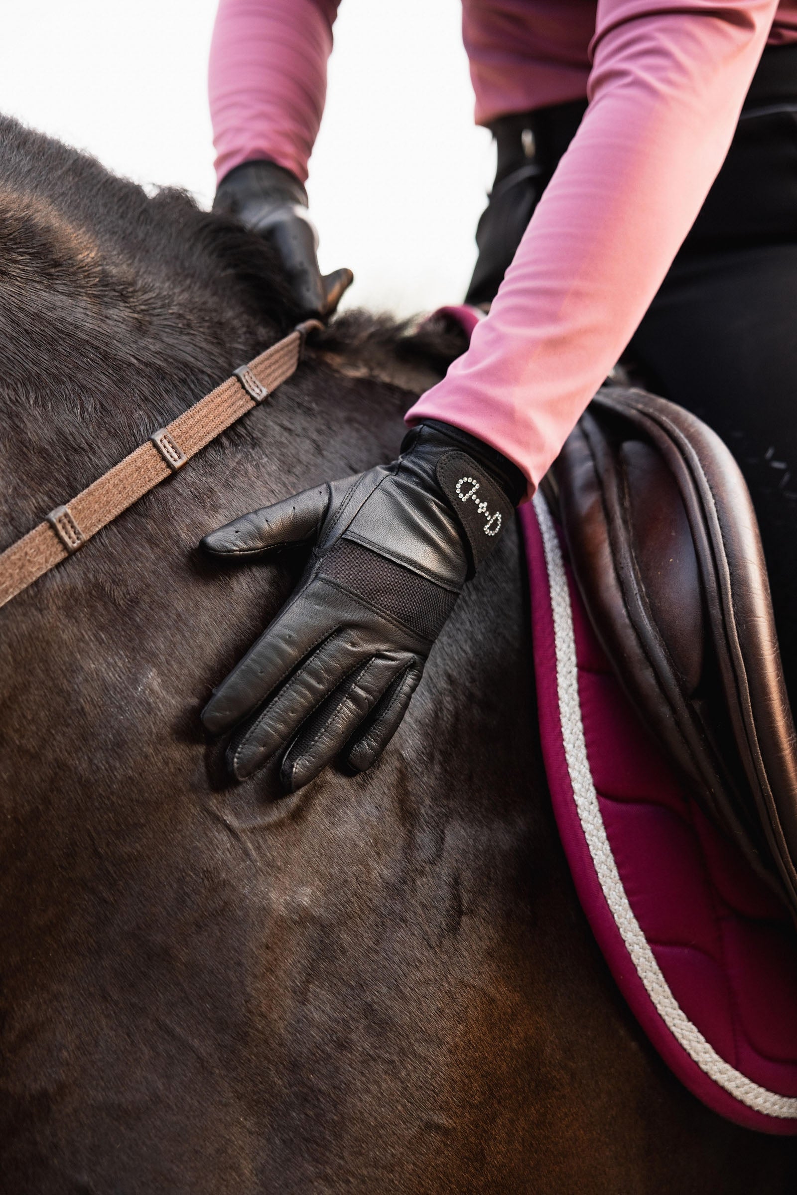 Horze Women's Leather Mesh Riding Gloves Riding Gloves