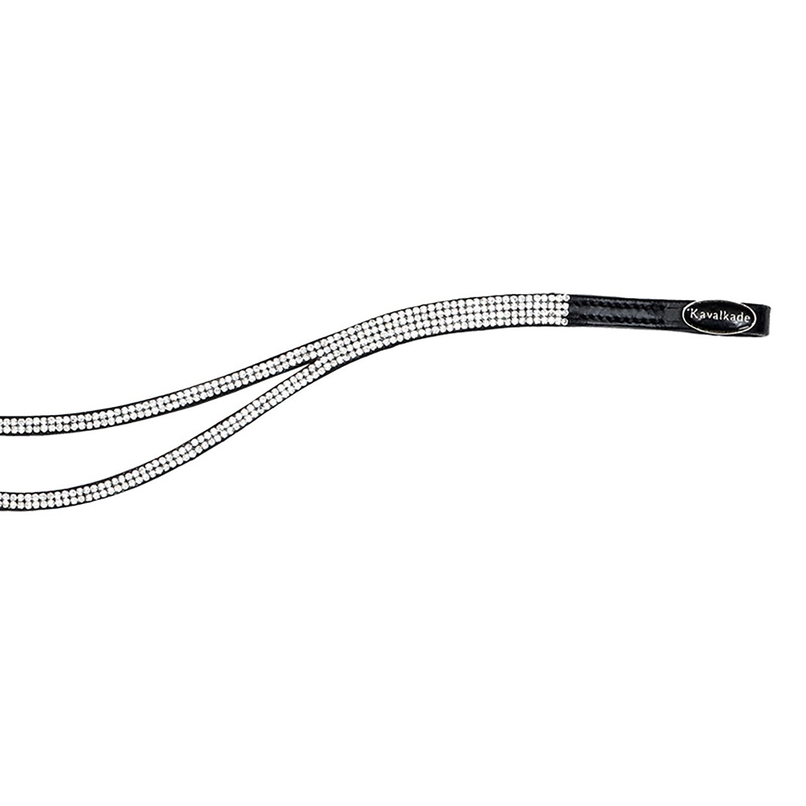 Kavalkade Duo Slim Frontriem, twee gedeelde bogen met grijze strass Hoofdstellen & Teugels