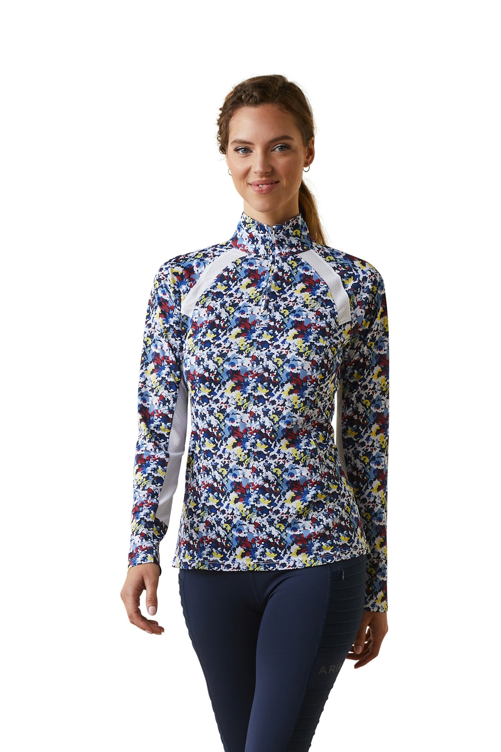 Ariat Sunstopper 2.0 1/4 rits Basislaag Shirt, dames Dames paardrijkleding