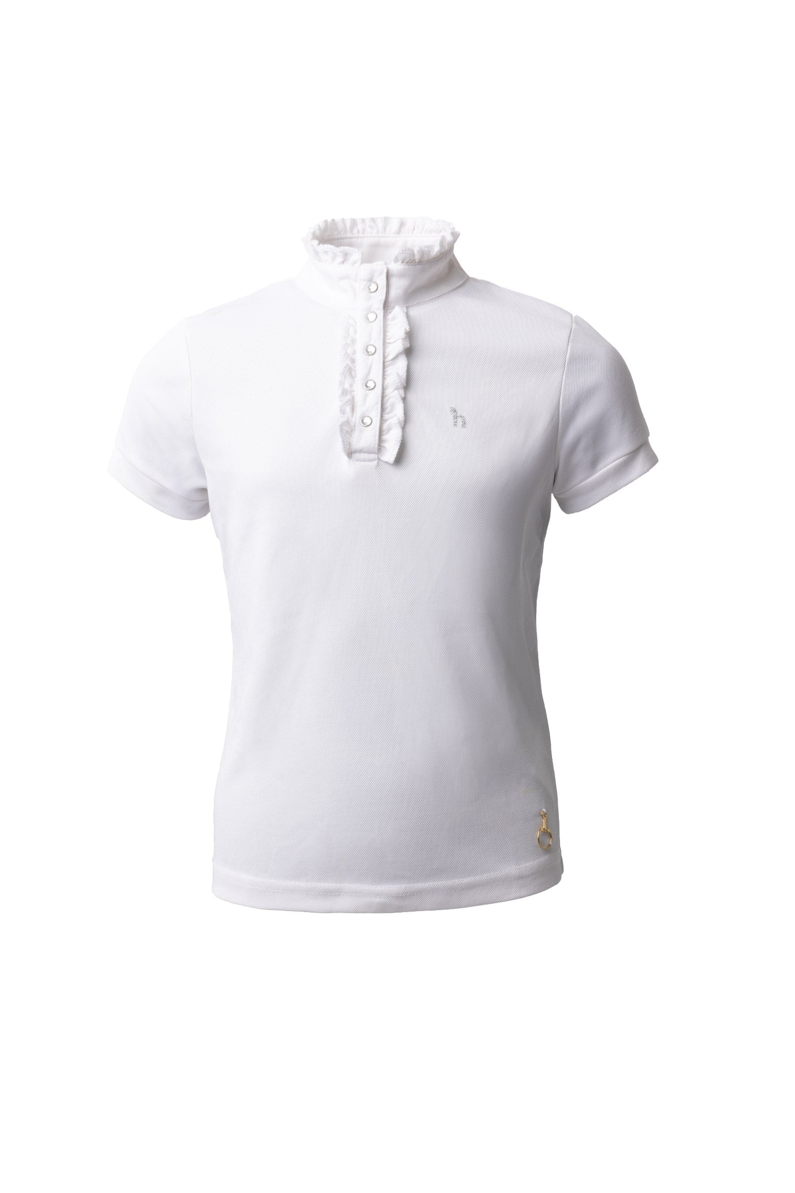 Horze Christel Geplooid Wedstrijdshirt, korte mouwen, kinderen Kinder paardrijkleding