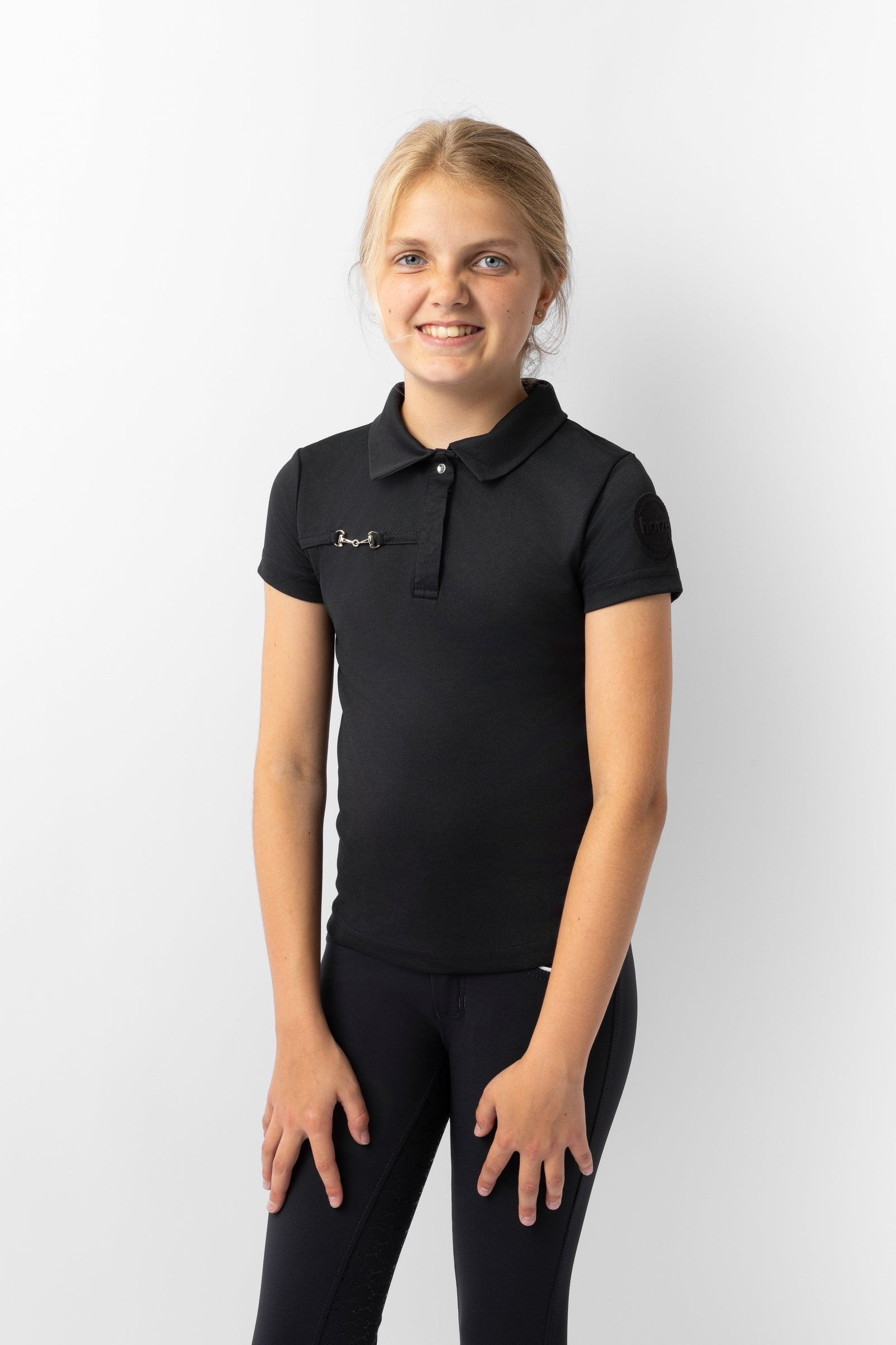Horze Young Rider Denise Functioneel Poloshirt, korte mouwen Kinder paardrijkleding
