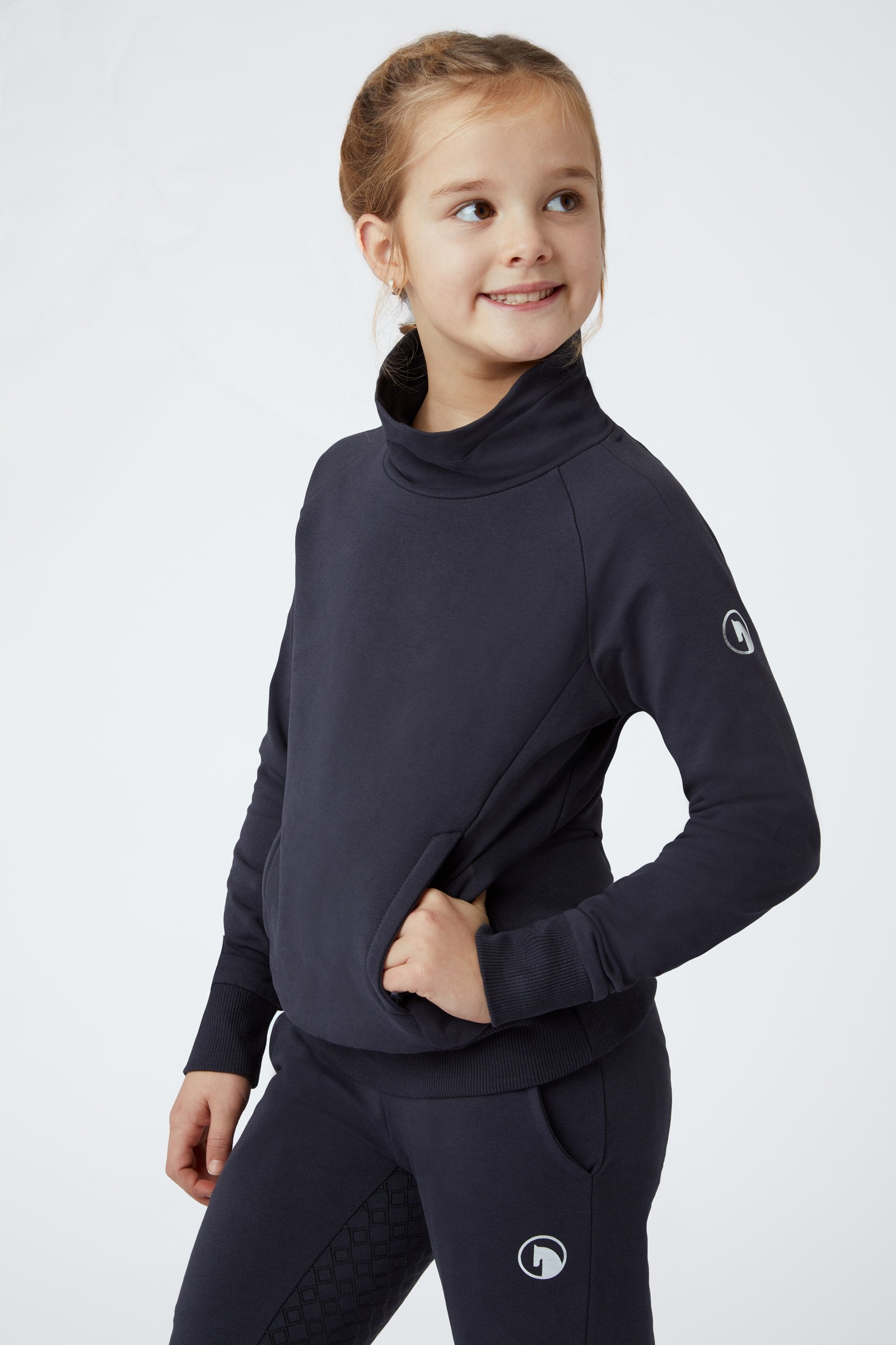 Horze Emmie Organisch Katoen Sweatshirt, kinderen Kinder paardrijkleding