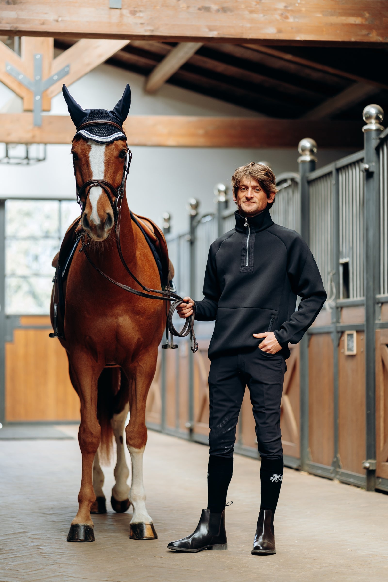 B Vertigo Nicolas Men's Functional Sweatshirt with Zipper Pockets Mens Riding Clothing