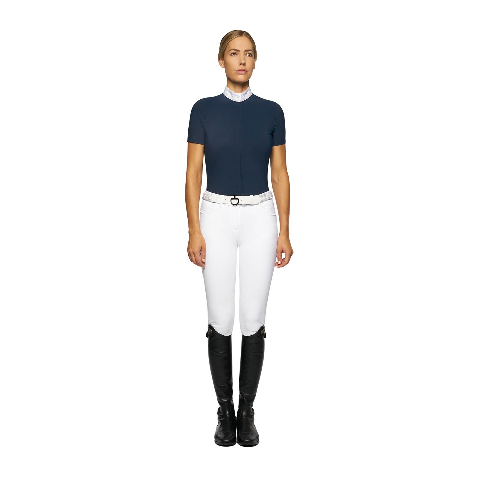Cavalleria Toscana Embroidery Short Sleeve Show Shirt Women’s Riding Clothing