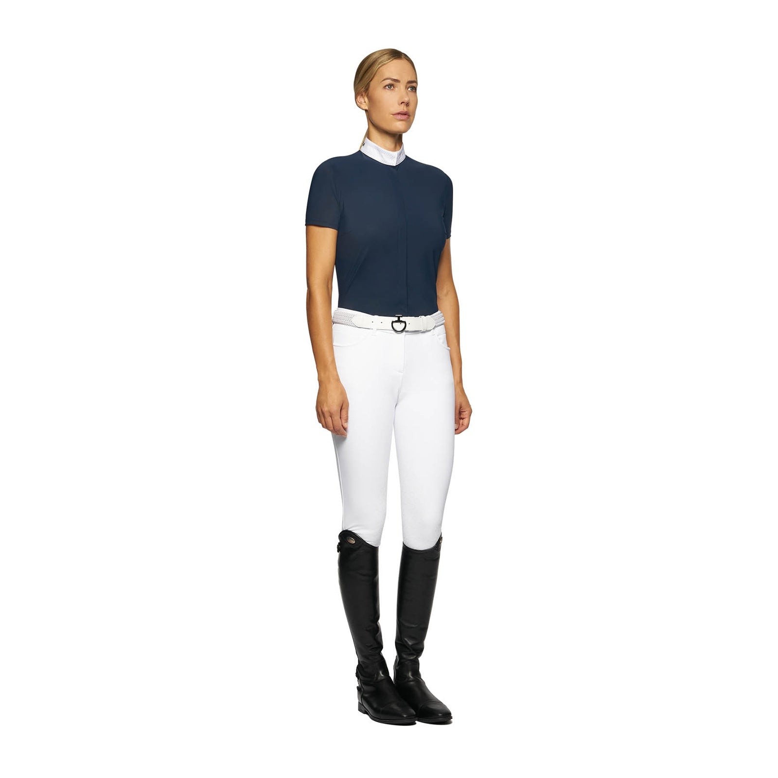 Cavalleria Toscana Embroidery Short Sleeve Show Shirt Women’s Riding Clothing