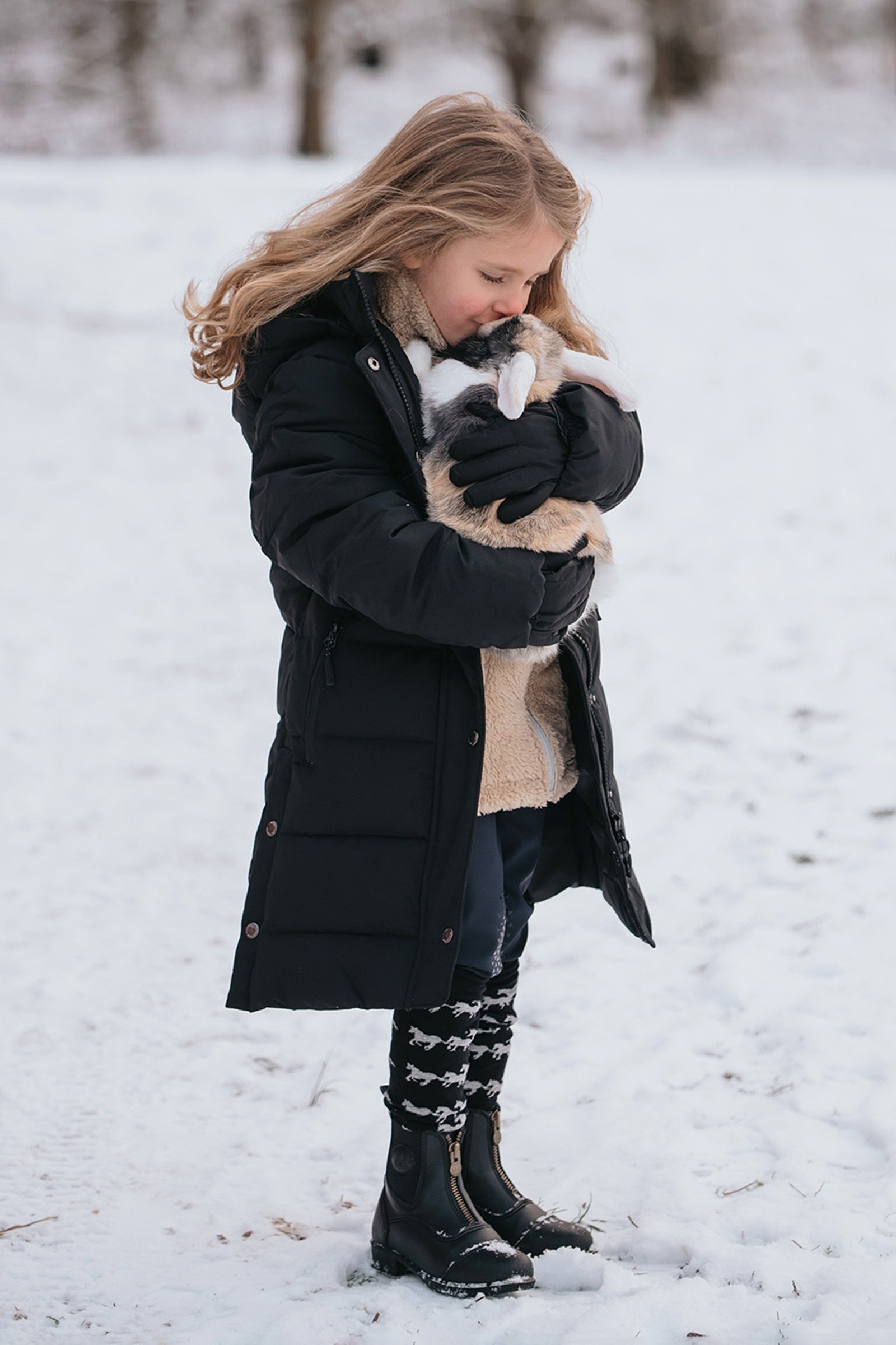 Mountain Horse Irma lange gewatteerde jas voor kinderen Kinder paardrijkleding