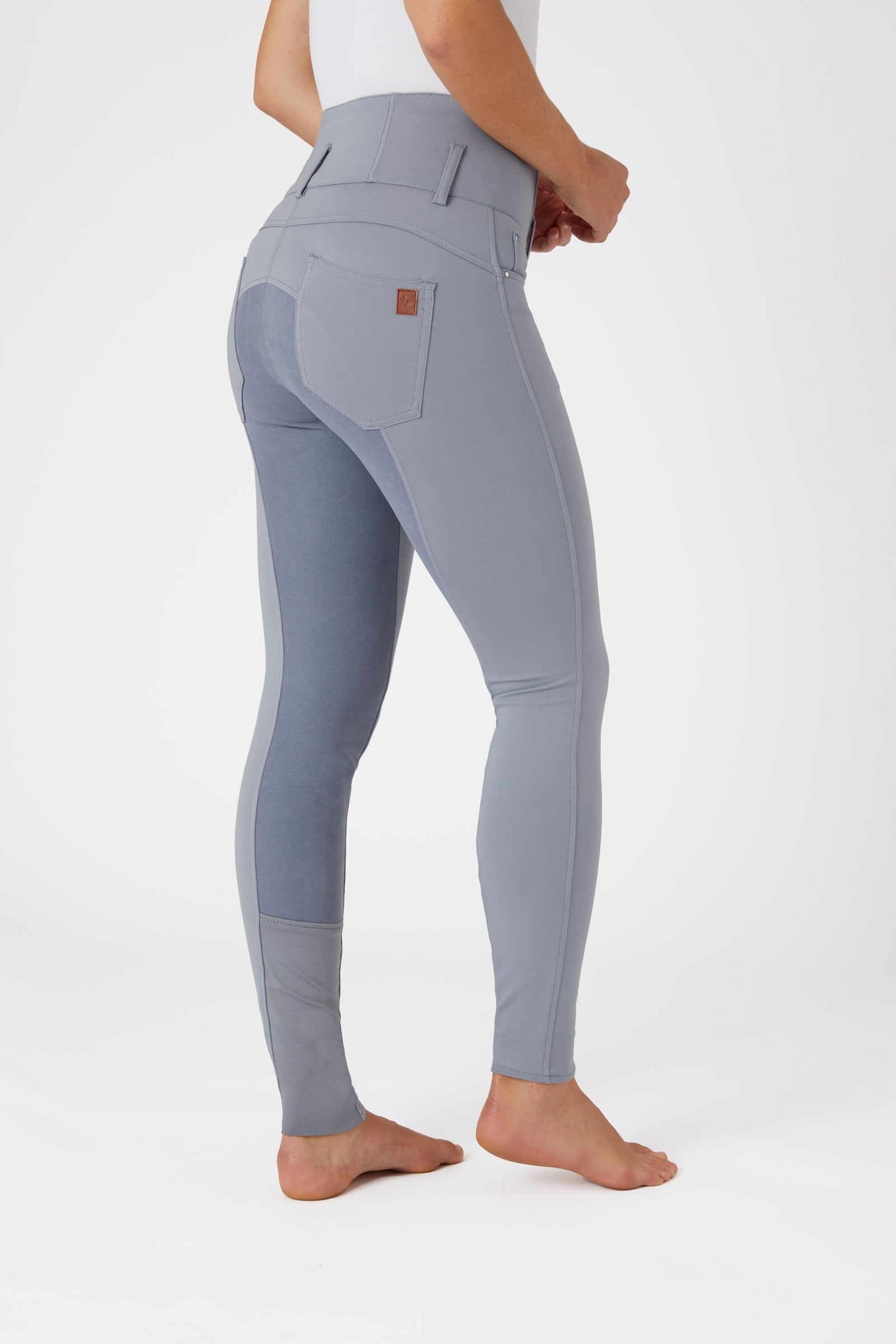 Horze Tara High Waist Rijbroek met leren zitvlak, dames Womens Breeches