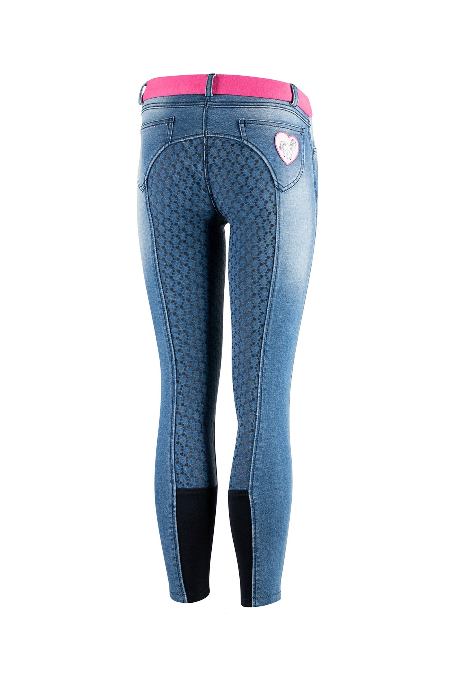 Horze Poppy Kids Denim Silicone Full Seat Breeches Kids Apparel