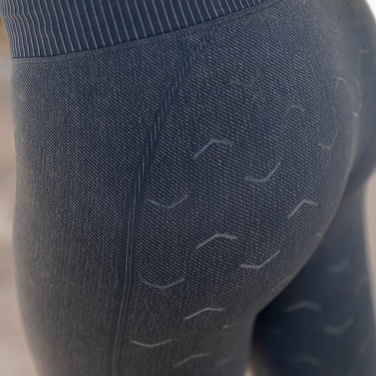 Horze Vanessa Women's Seamless Denim-Look Silicone Full Seat Tights Womens Breeches