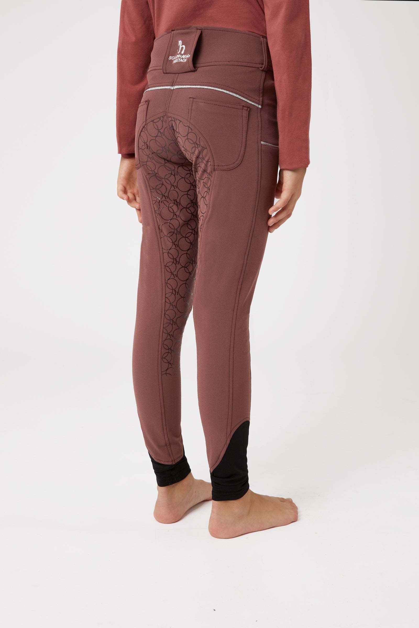 Horze Leighton fullgrip siliconen rijbroek met telefoonzak, tieners Kinder paardrijkleding