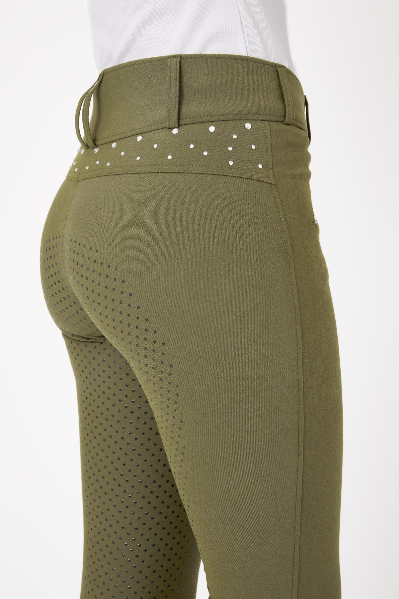 Horze Women's High Waist Full Grip Breeches with Crystals Womens Breeches