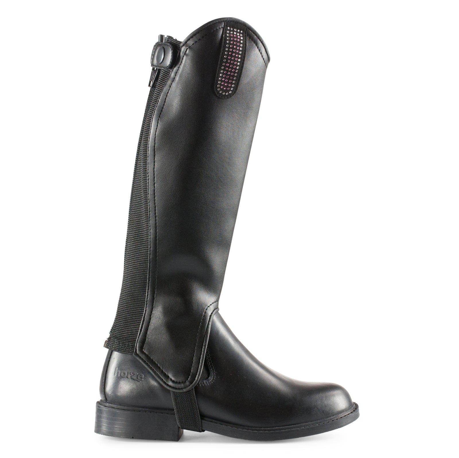 Horze Kids PU Leather Chaps with Bling Loop Riding Boots & Riding Shoes
