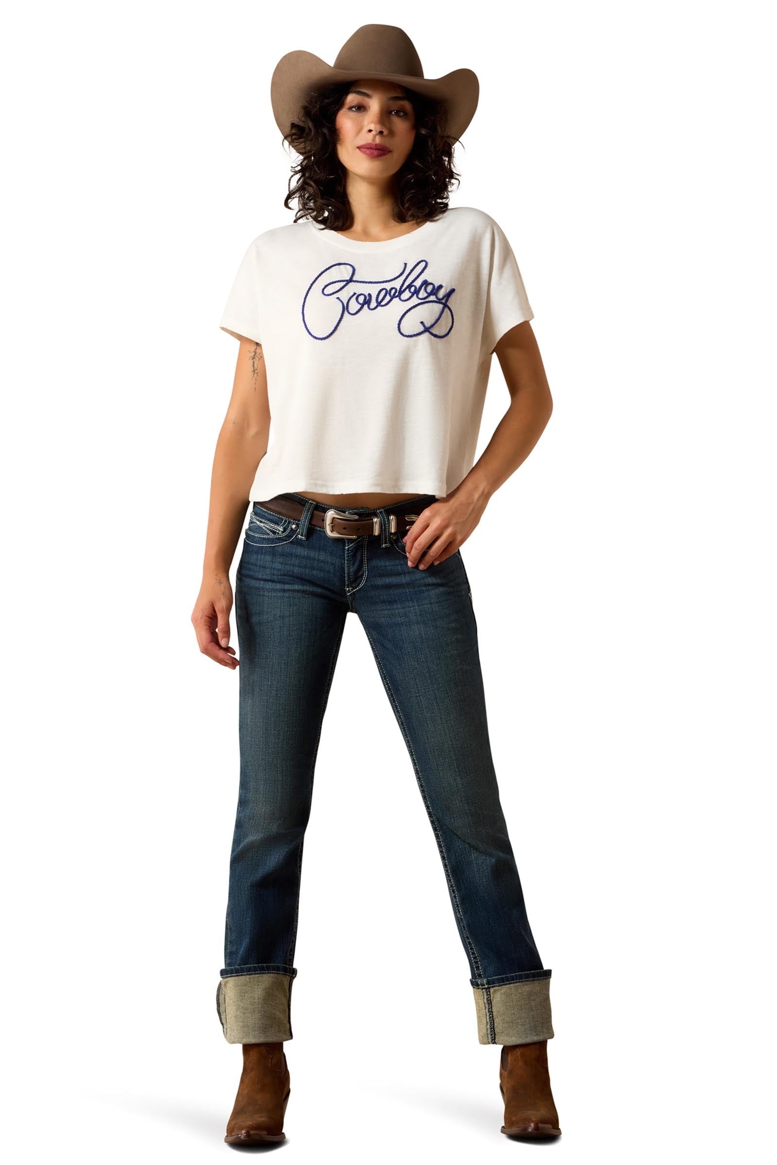 Ariat R.E.A.L. Mid Rise Stretch Icon Stackable Straight Leg Women's Jeans Womens Breeches