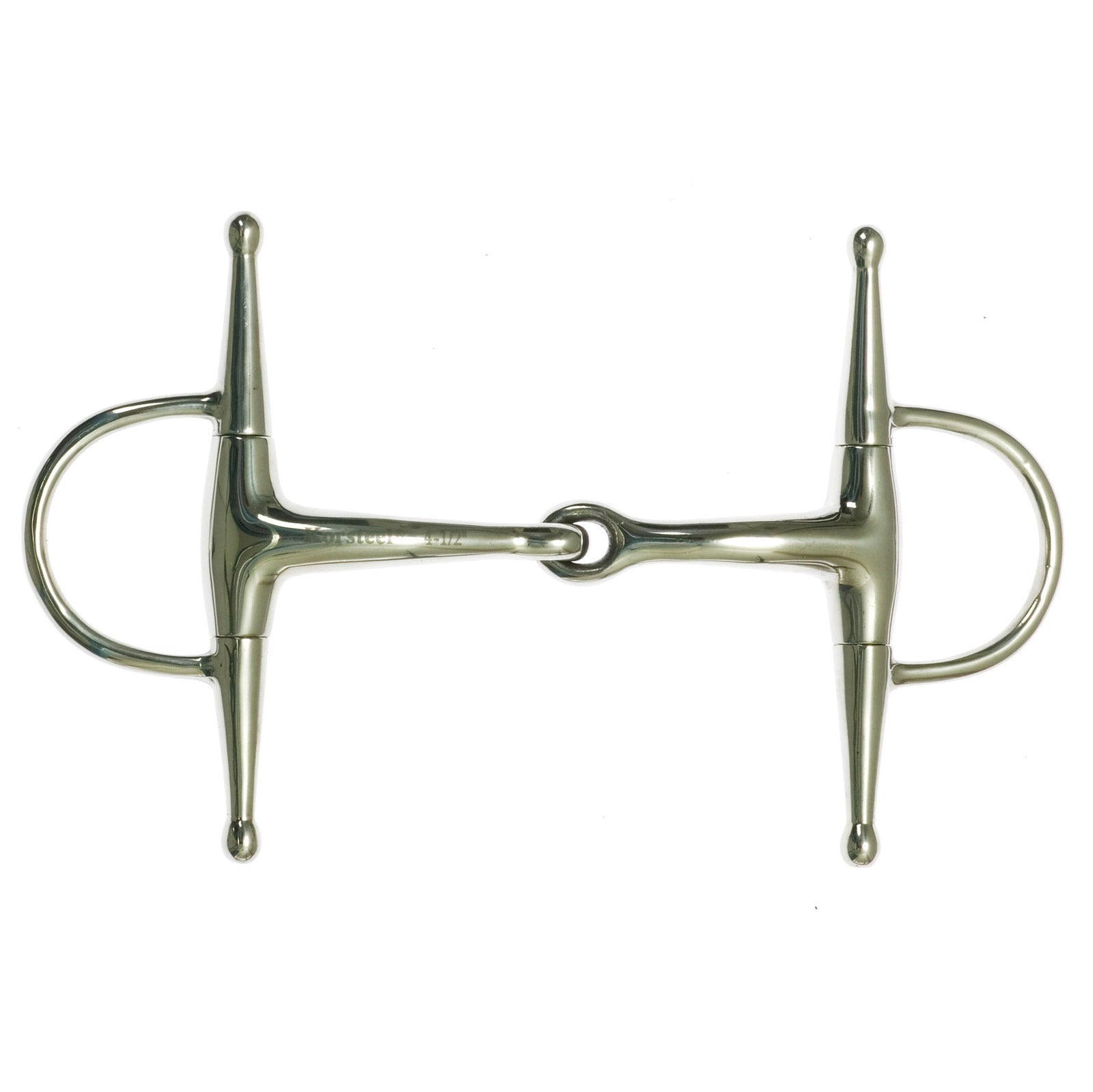 Korsteel Stainless Steel Jointed Full Cheek Snaffle Bit Bitten