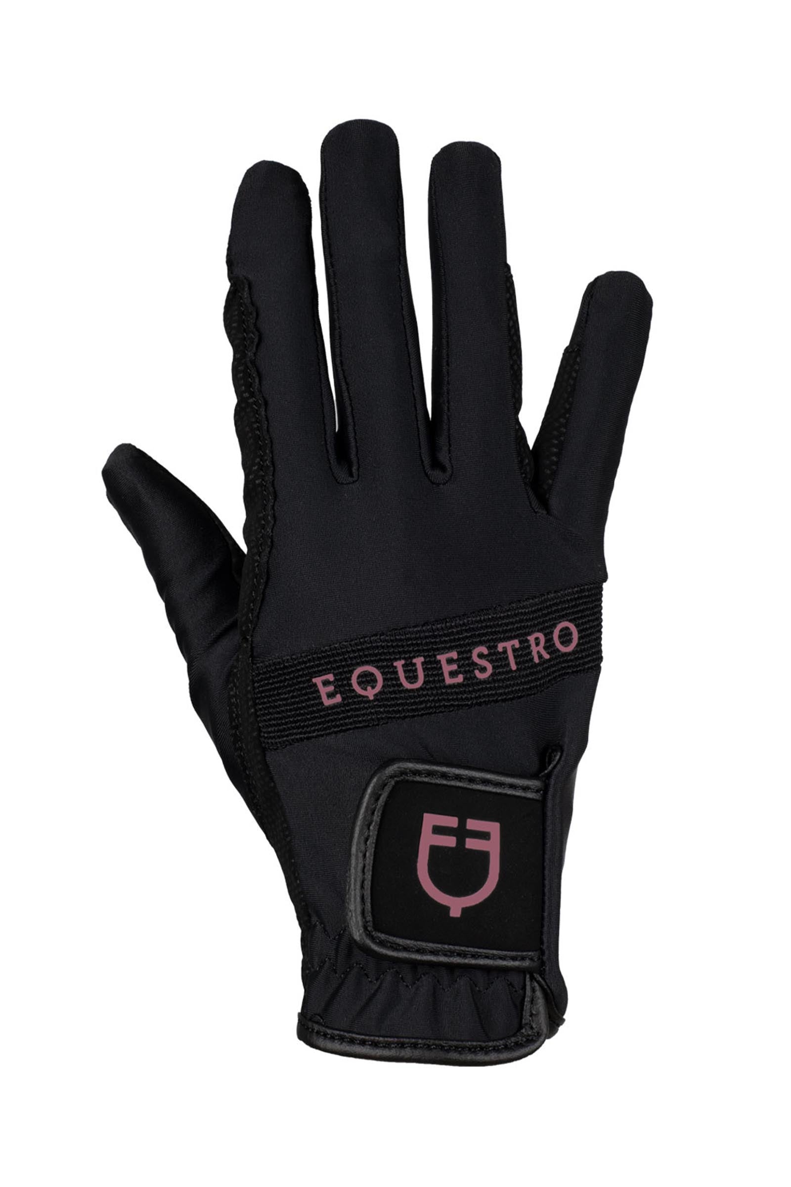 Equestro Gloves in Technical Fabric With Multicolor Logo Riding Gloves