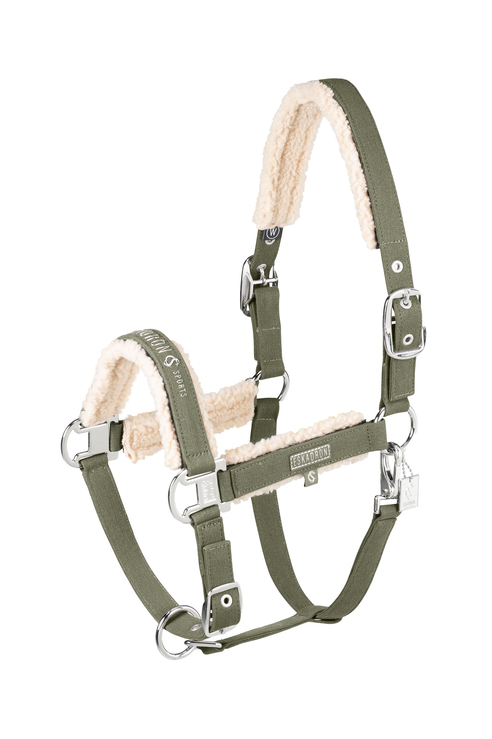 Eskadron Classic Sports SS25 Denim halster met dubbele pin en teddyfleece Halsters & Halstertouwen