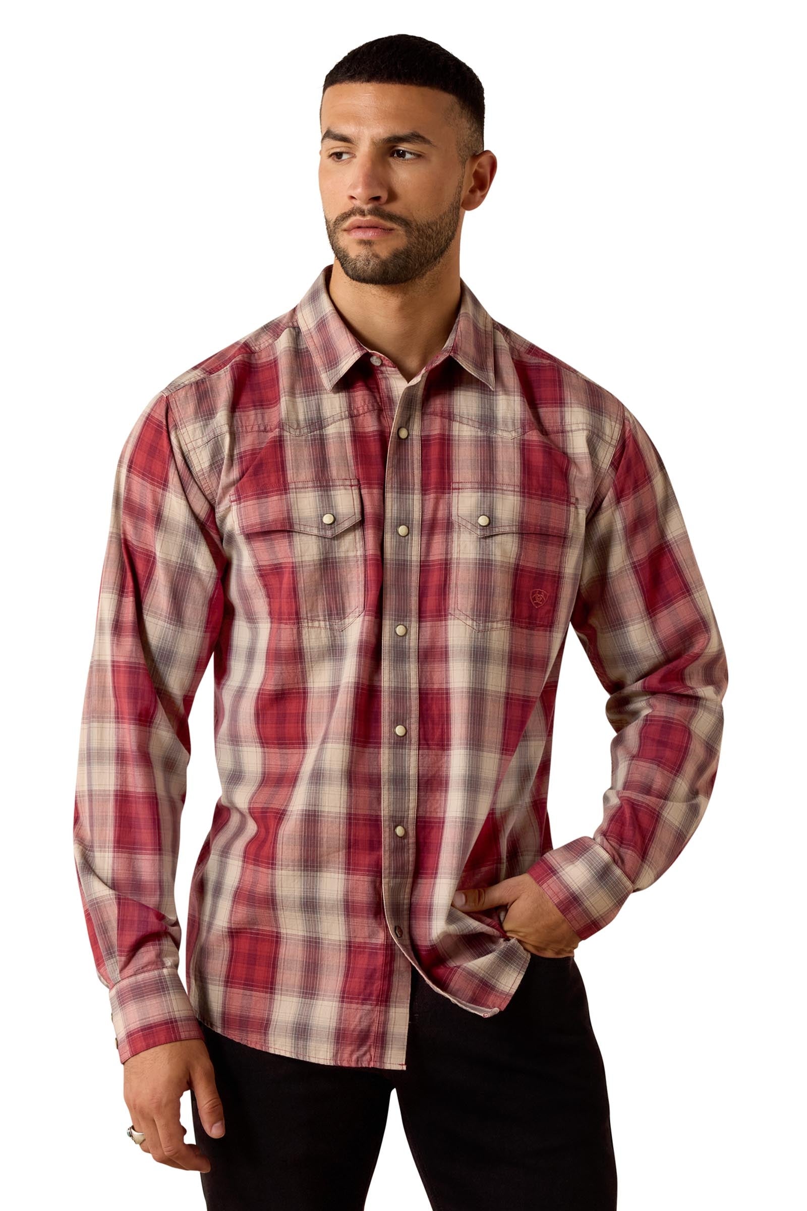 Ariat Retro Hawthorne heren getailleerd drukknopenoverhemd Heren paardrijkleding