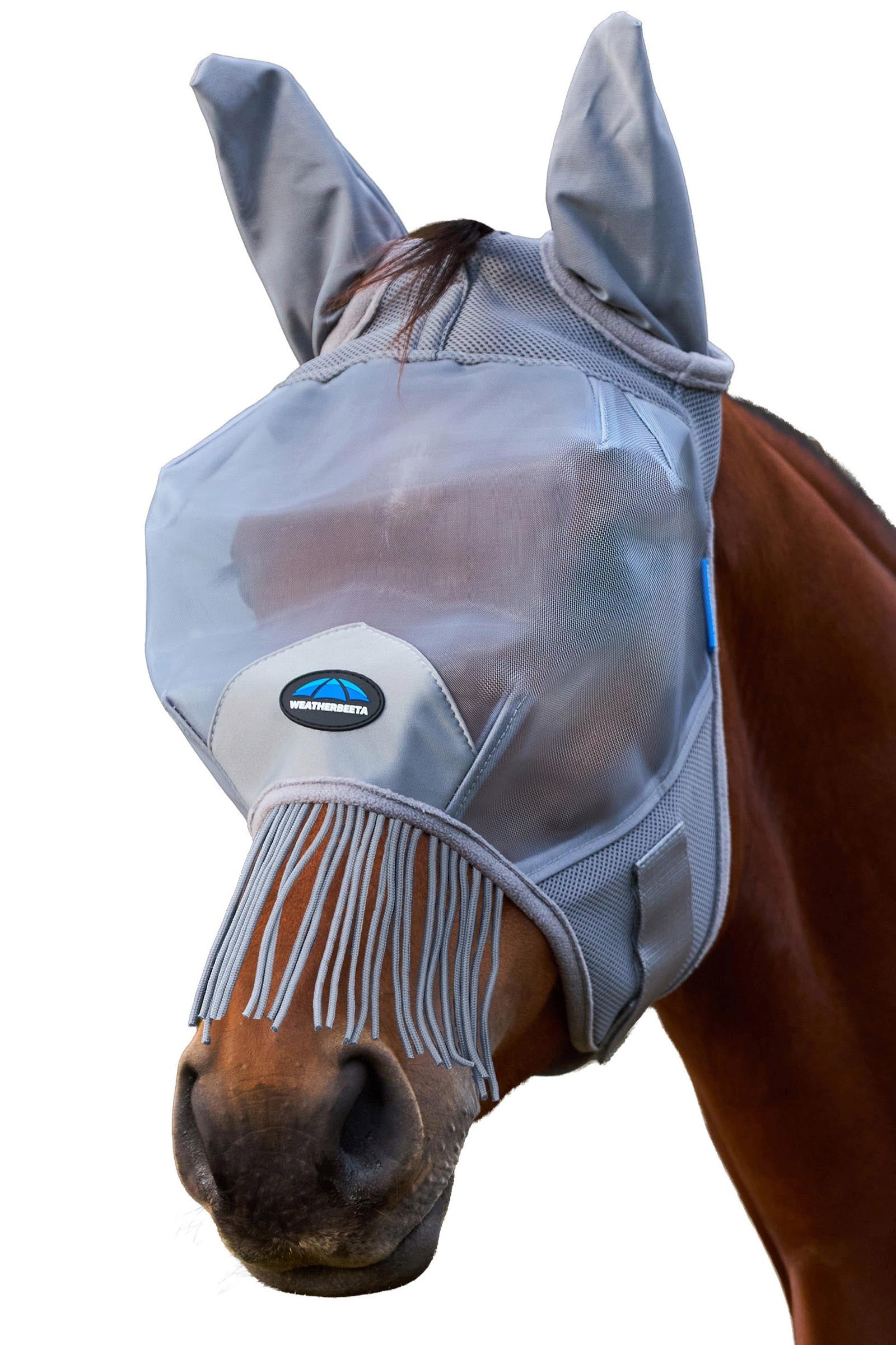 Weatherbeeta Comfitec Fine Mesh Vliegenmasker met oren en franjes Vliegenbescherming