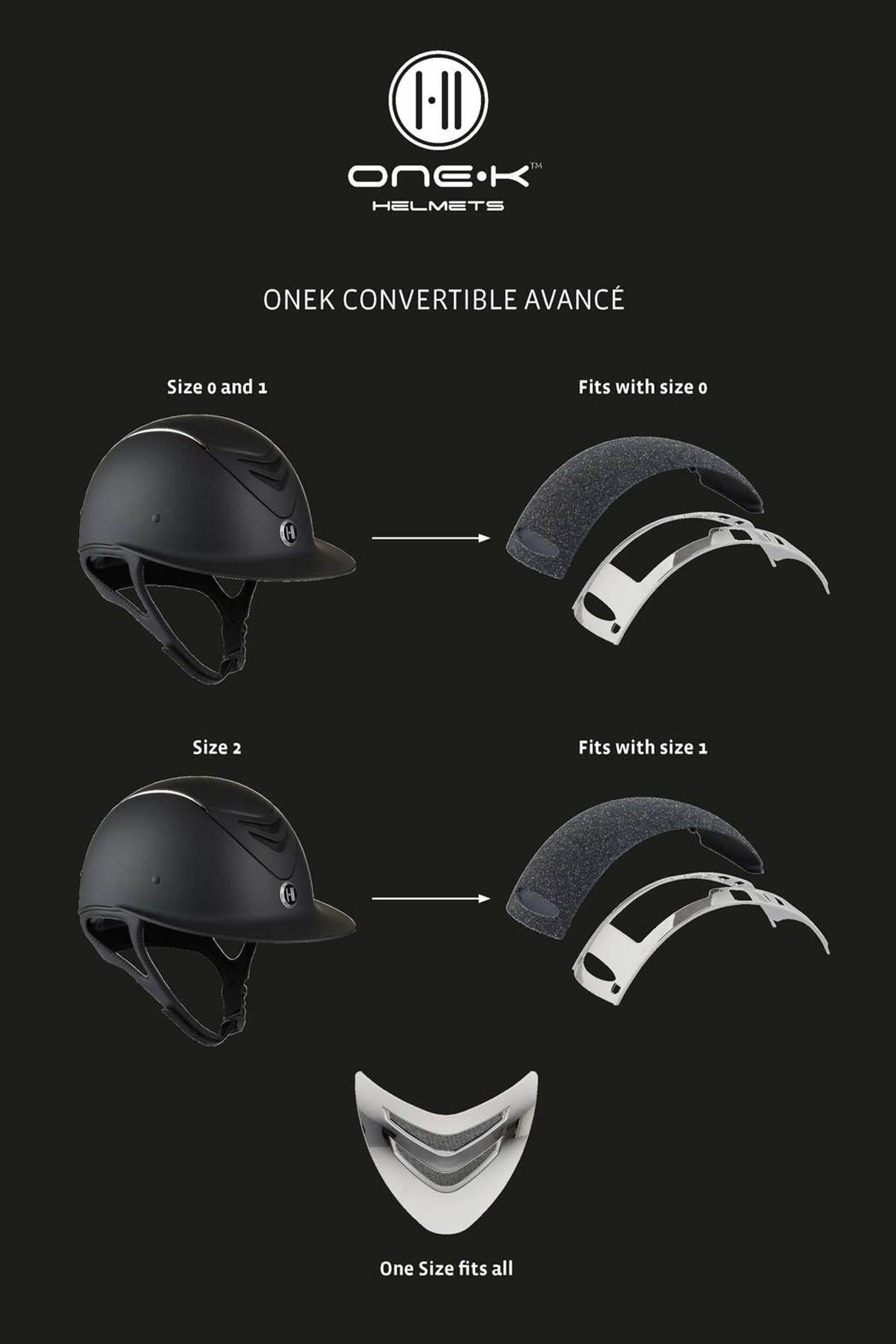OneK Avance Convertible Glossy rijhelm Paardrijcaps & Bodyprotectors