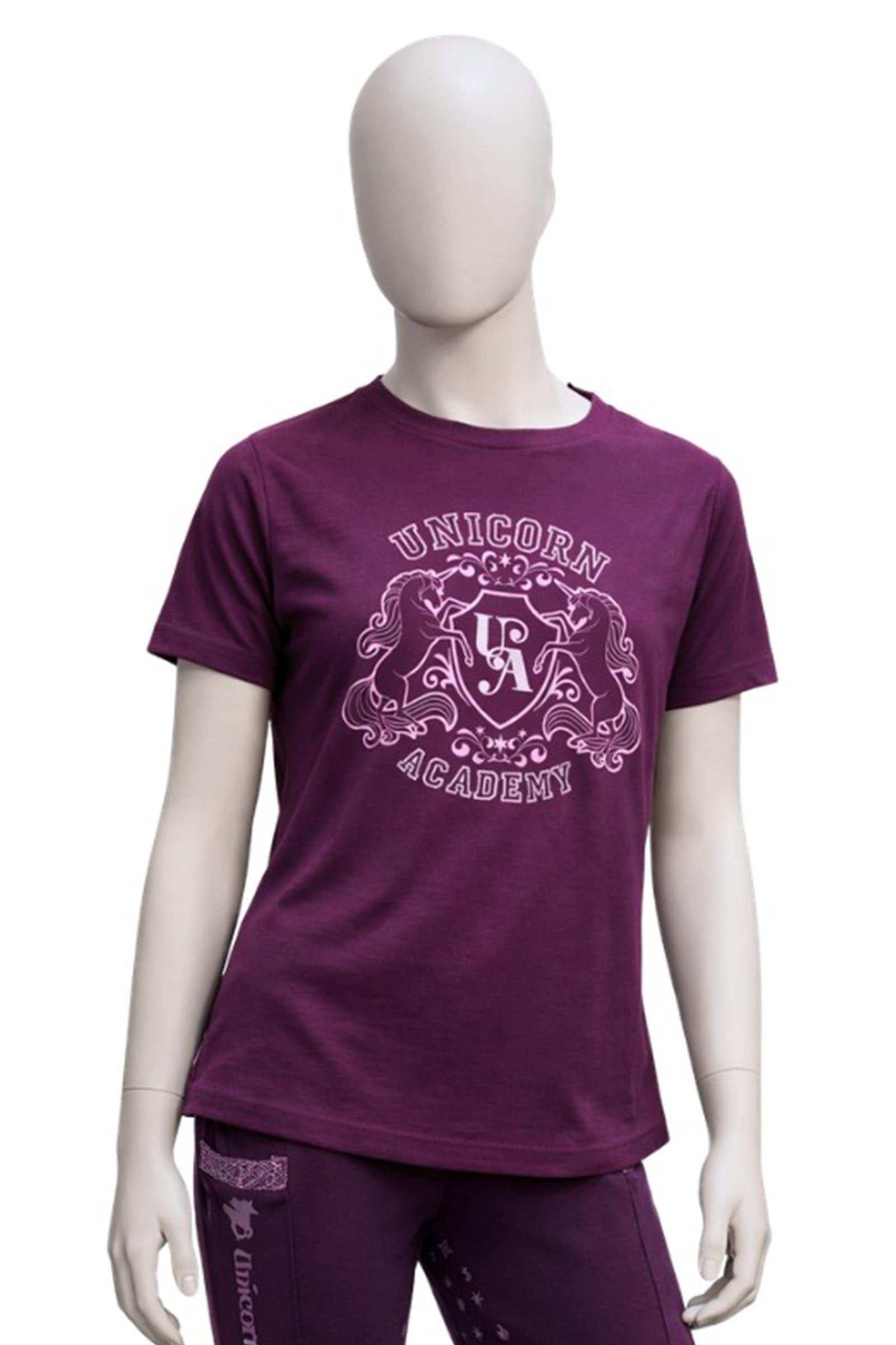Kavalkade Unicorn Academy kinder-T-shirt met glitter Kinder paardrijkleding