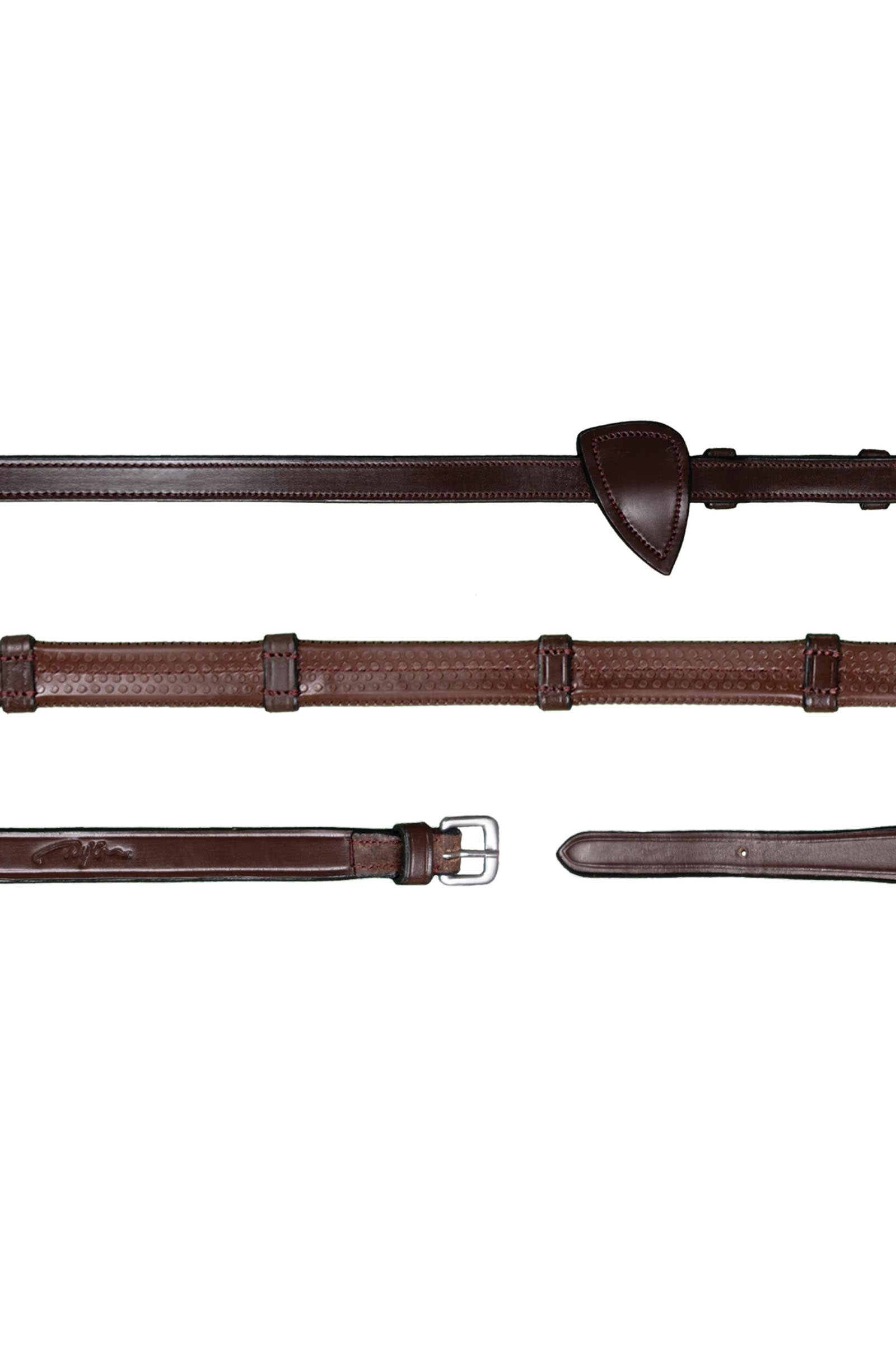 Dy'on New English Collection 1/2" Rubber Reins With 7 Leather Loops Bridles & Reins