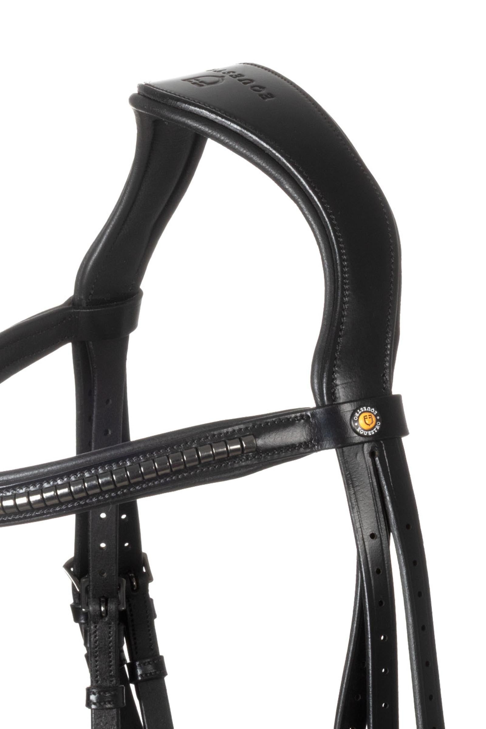 Equestro Leather Bridle With Black Clincher Bridles & Reins