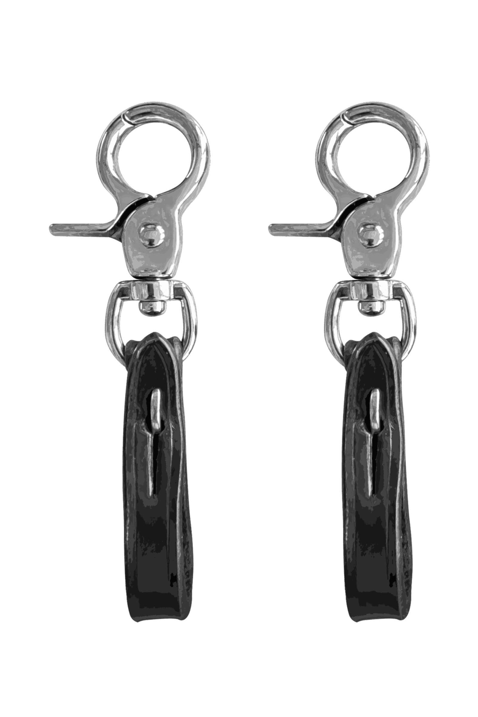 Sprenger stijgbeugelhouders leer met karabijnhaak, zwart Accessoires