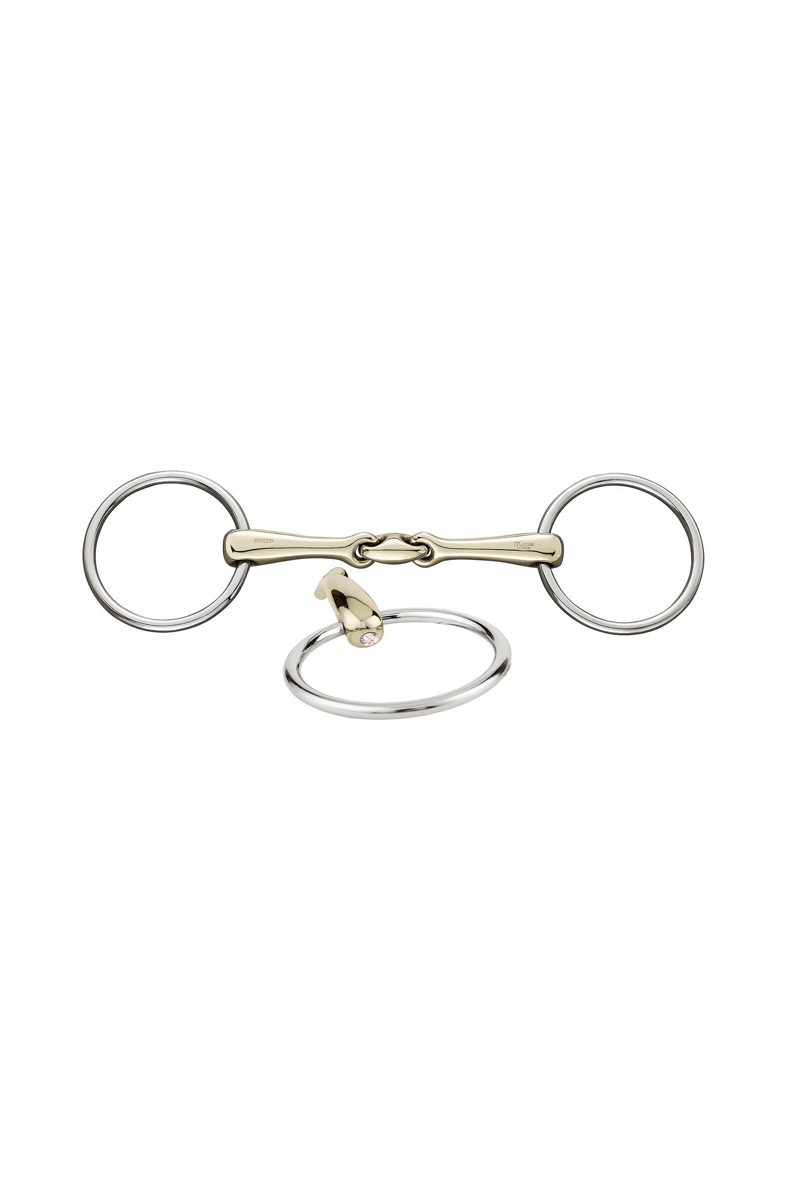 Sprenger KK Ultra trensebid, dobbeltleddet, 16 mm, Sensogan, med krystaller Bitten