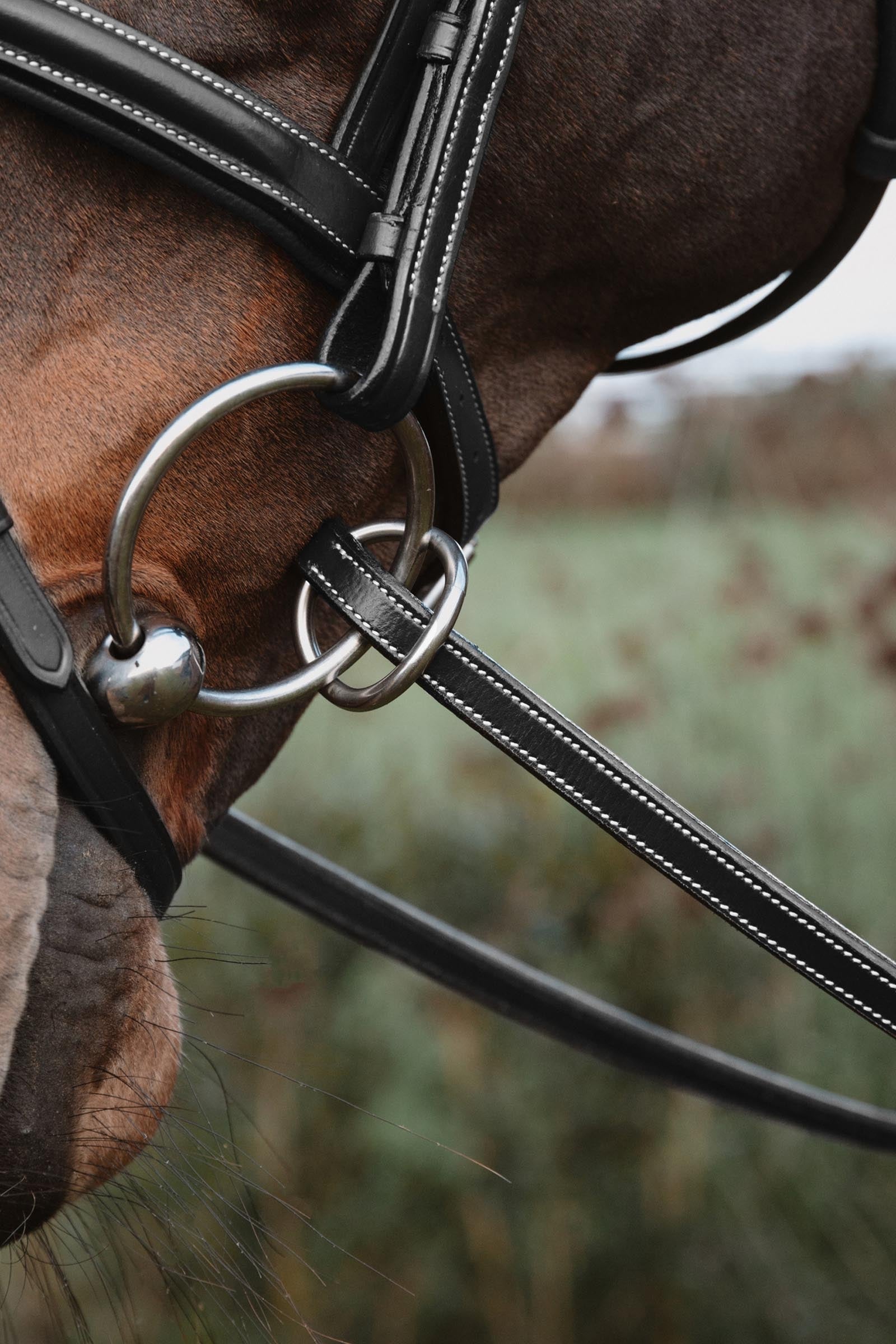 Dy'on Working rubber teugels 13 mm met 7 leren stops Hoofdstellen & Teugels