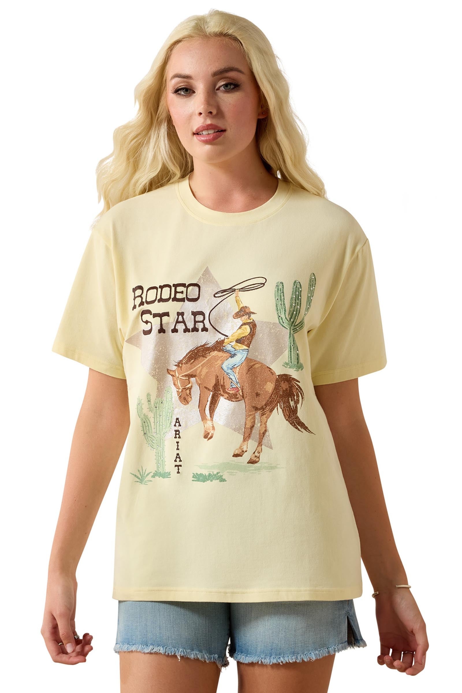 Ariat Women's Rodeo Star Boyfriend T-Shirt Dames paardrijkleding