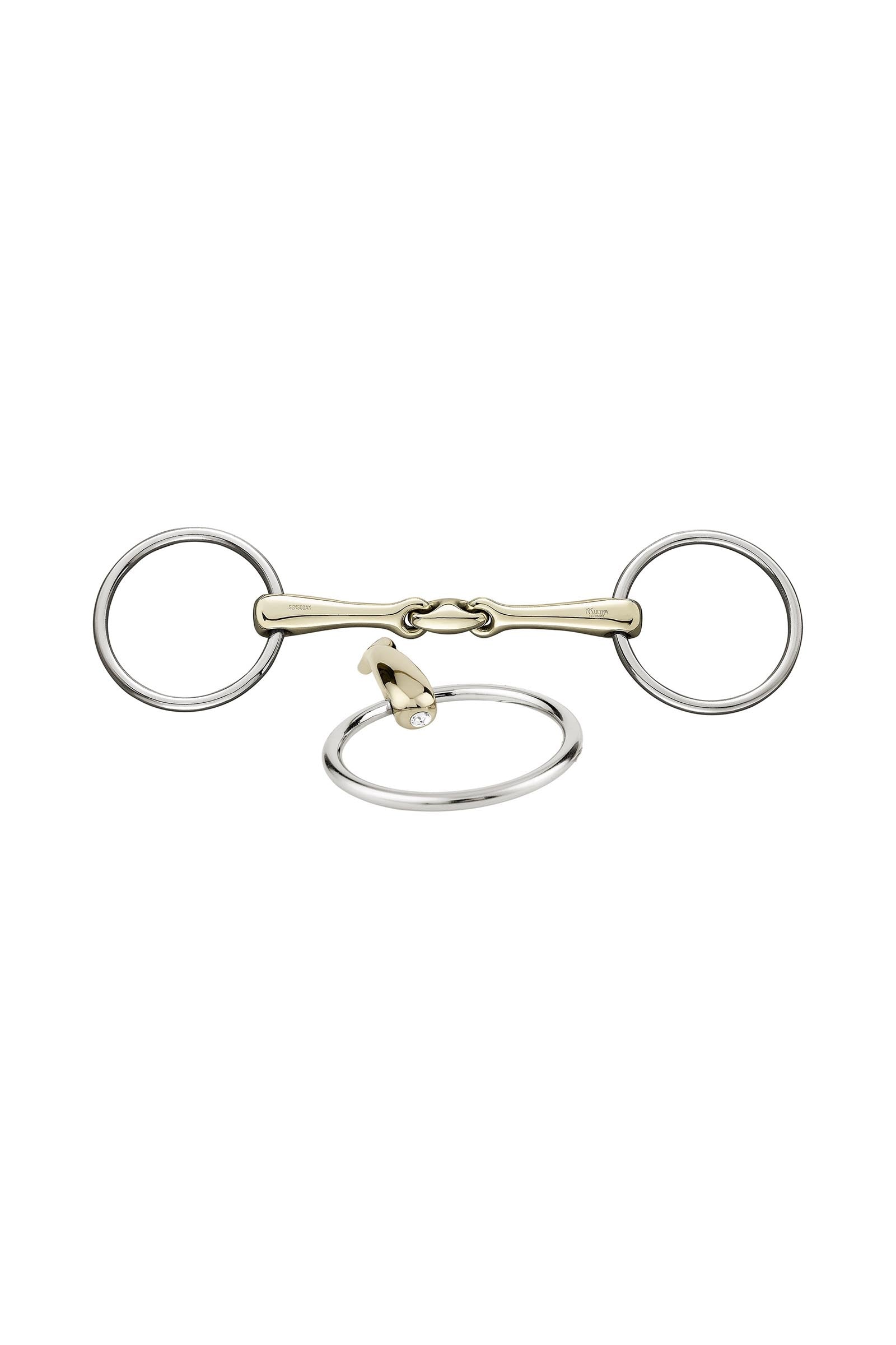 Sprenger KK Ultra trensebid, dobbeltleddet, 14 mm, Sensogan, med krystaller Bitten