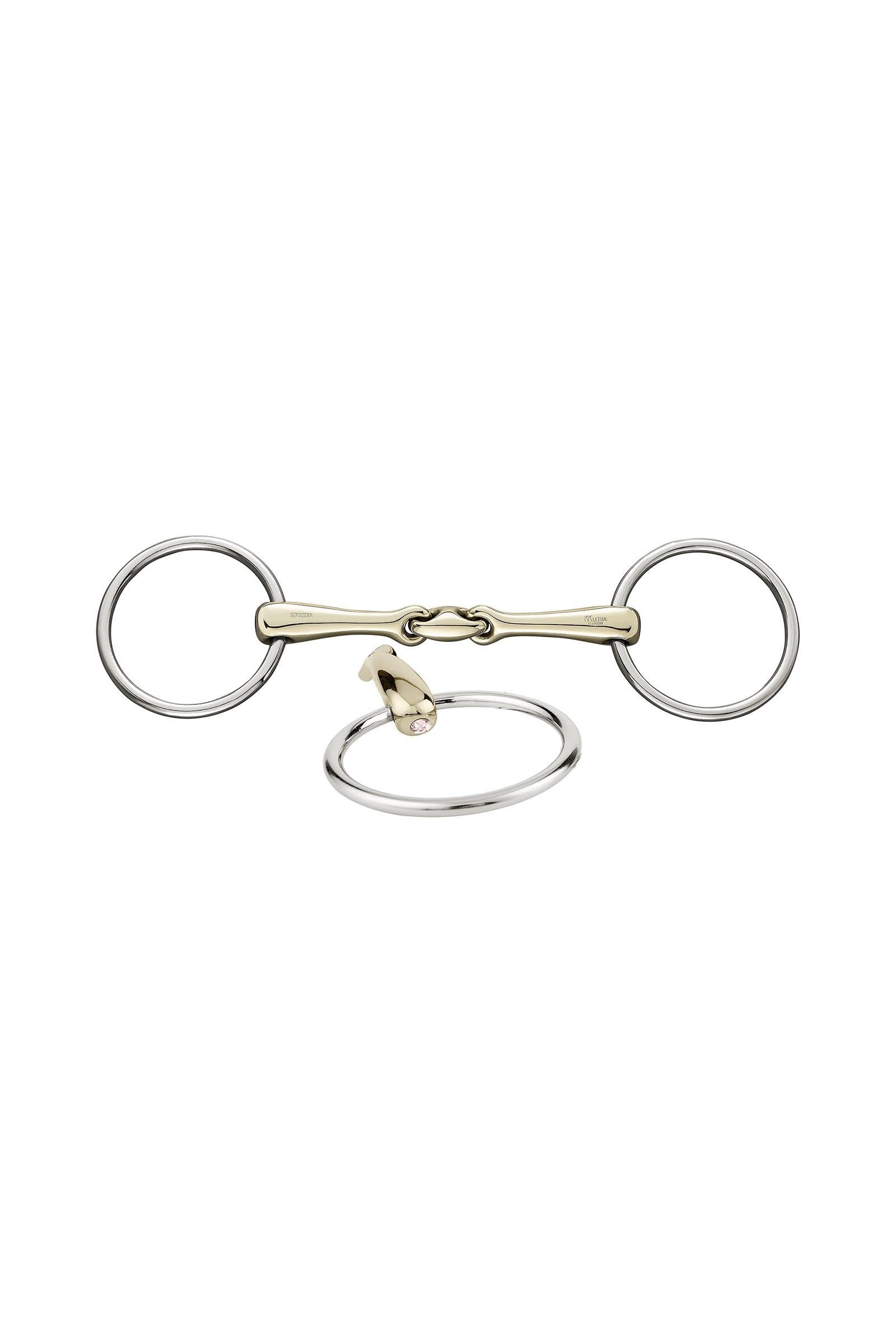 Sprenger KK Ultra trensebid, dobbeltleddet, 14 mm, Sensogan, med krystaller Bitten