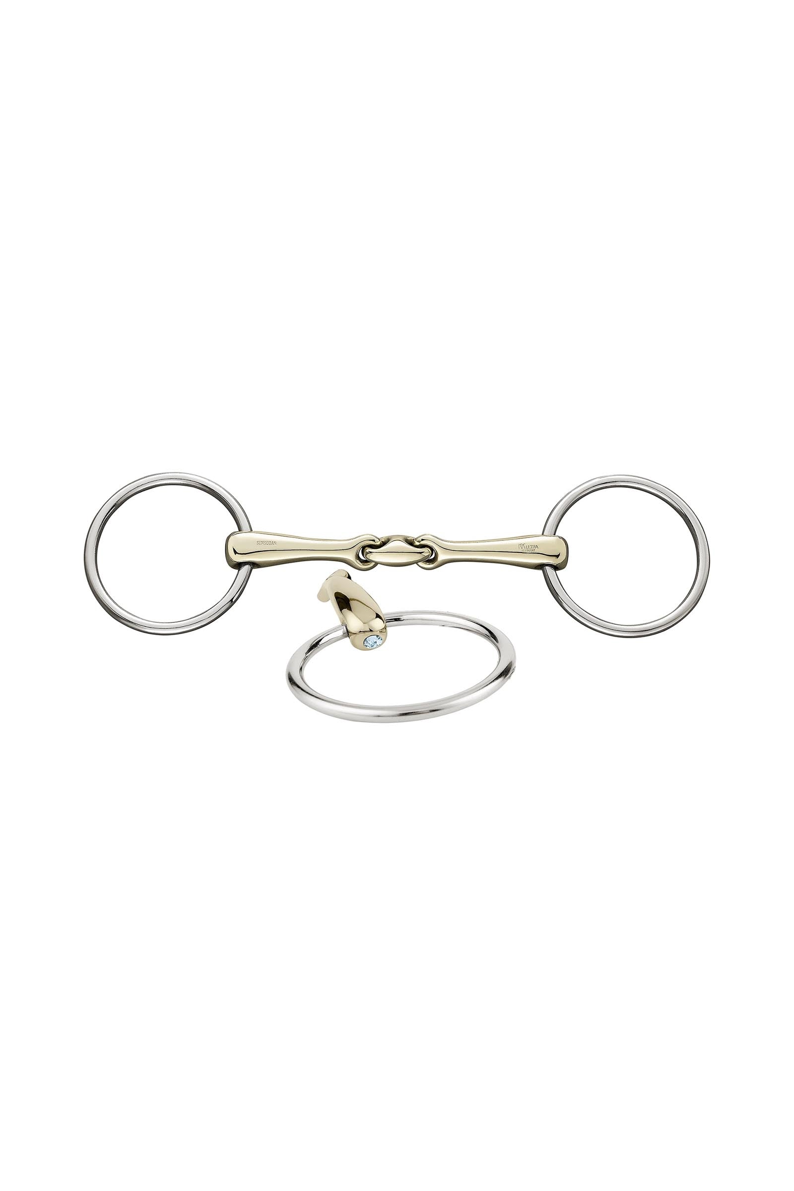 Sprenger KK Ultra trensebid, dobbeltleddet, 14 mm, Sensogan, med krystaller Bitten