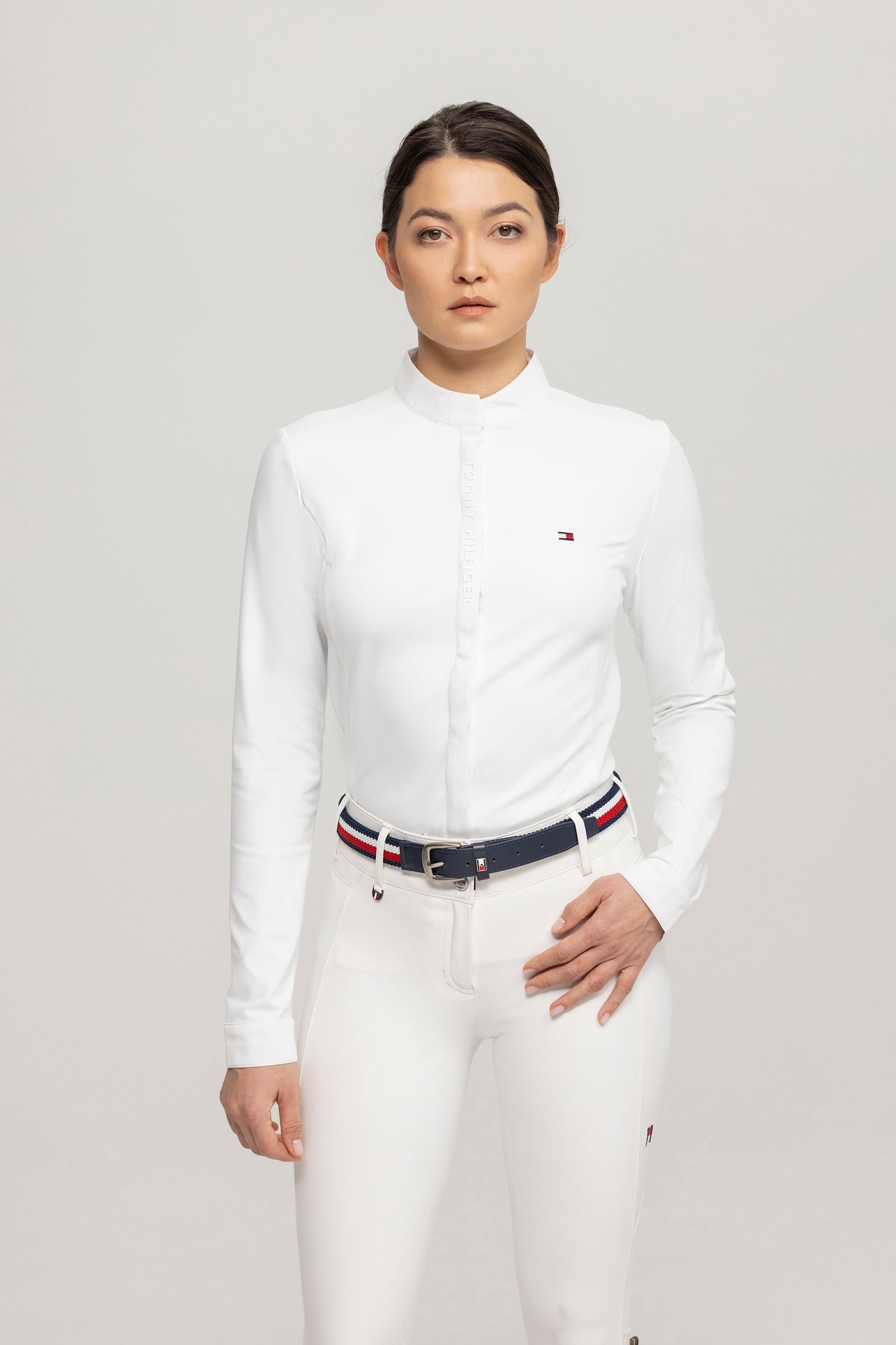 Tommy Hilfiger Equestrian Charlotte dames wedstrijdshirt met knopen Dames paardrijkleding